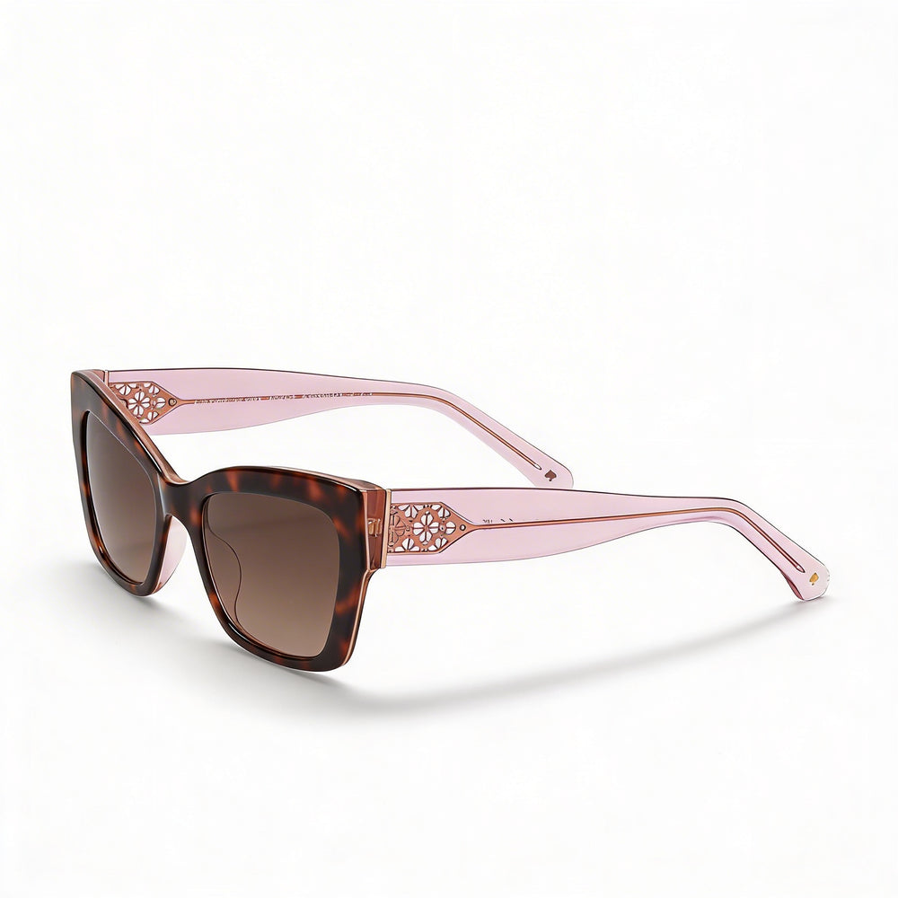 kate spade new york Classic Women's Cat Eye Plastic Sunglasses Havana Pink/Brown Shaded Gradient UV Protection 53mm