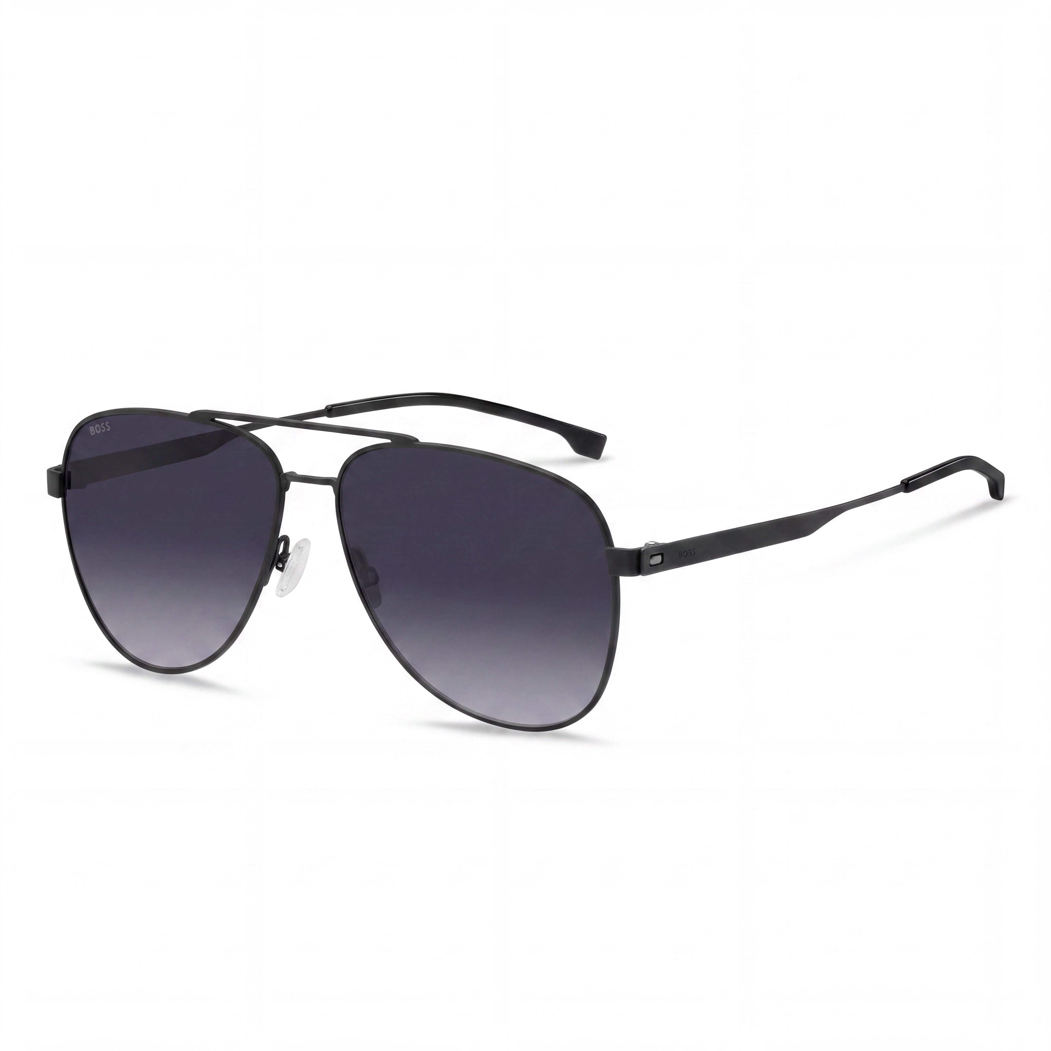 HUGO BOSS BLACK Gafas de Sol Modernas de Acero Inoxidable, Ruthenio Oscuro Mate, Protección UV No Polarizada para Hombre 60mm, Photo 1