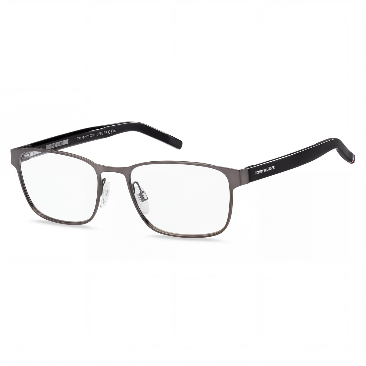 Tommy Hilfiger TH 1769 Men's Stainless Steel Semi Matte Dark Ruthenium Rectangular Demo Eyeglasses 55mm, Photo 1