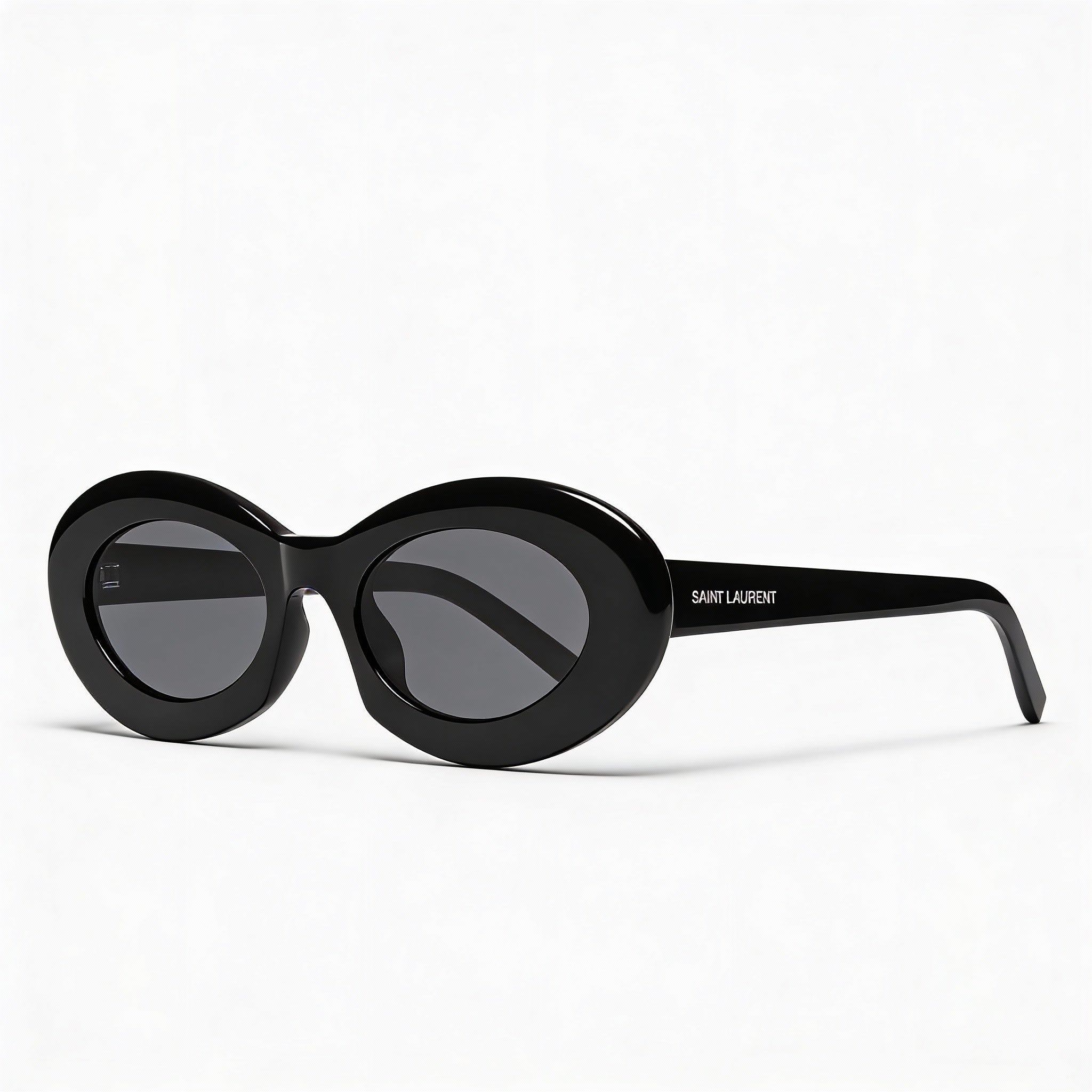 Gafas de sol Saint Laurent SL 594 para mujer, estilo retro, de acetato, color negro y blanco, con lentes negras y protección UV, Photo 1