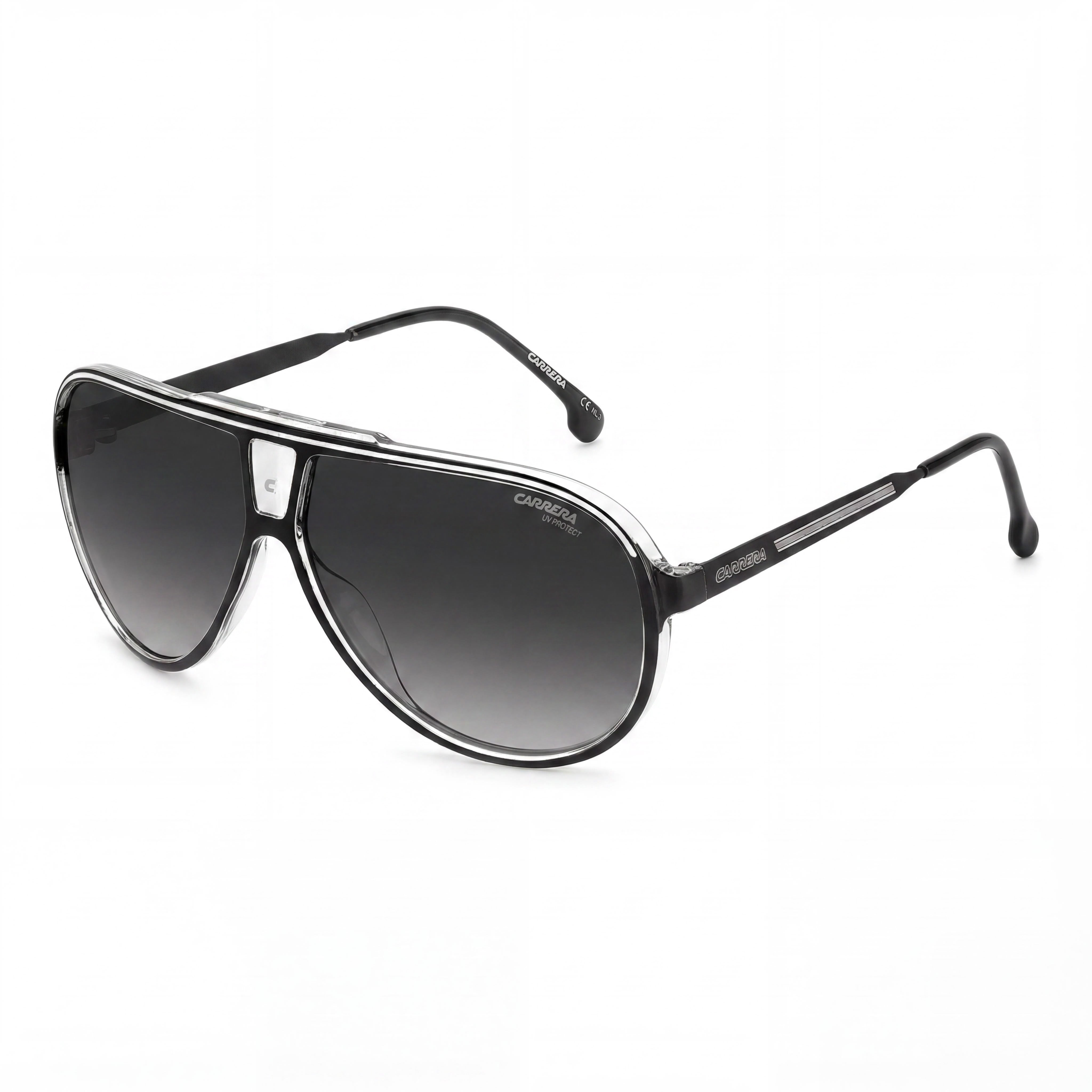 Carrera Carrera 1050/S Gafas de sol contemporáneas para hombre, color negro, blanco, gris degradado, poliamida, protección UV, 63 mm, Photo 1