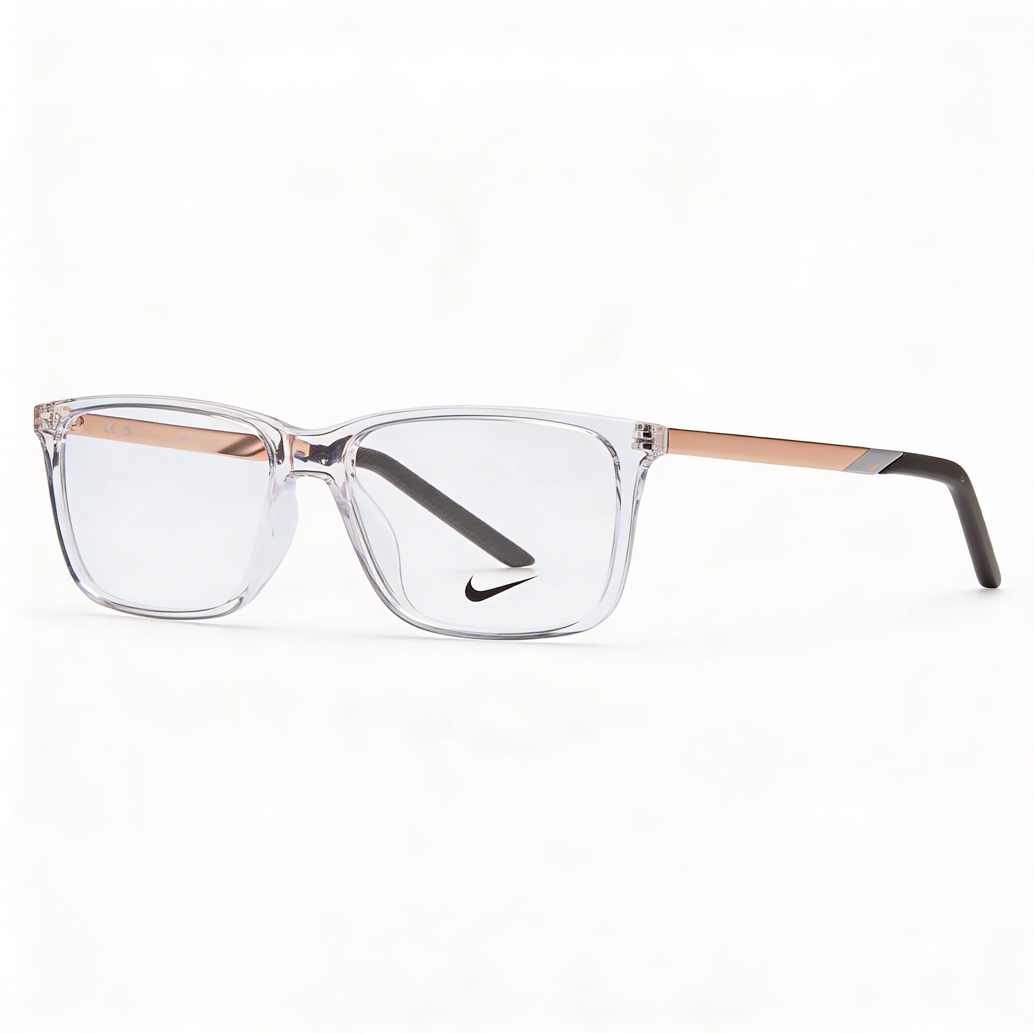 Nike Modern Unisex Eyeglasses Frame, Clear Acetate, 54mm Lens Width, with Non-Functional Demo Lenses, Photo 1