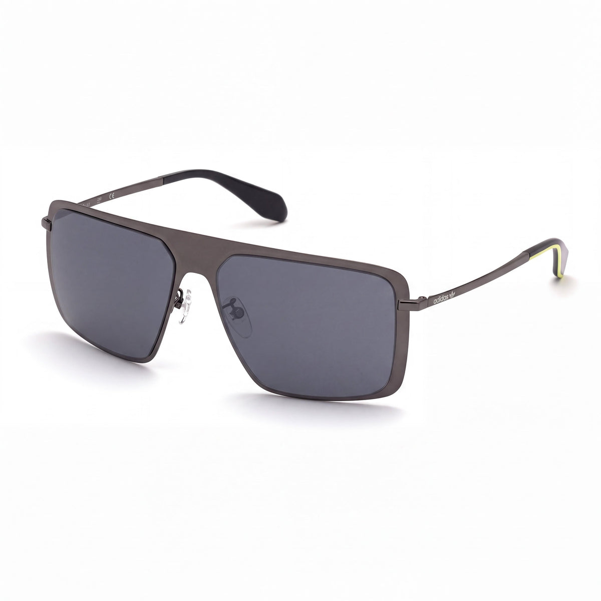adidas Men's OR00360 Shiny Gunmetal Metal Frame Sunglasses, Mirrored Smoke Lenses, UV Protection, 60mm, Photo 1