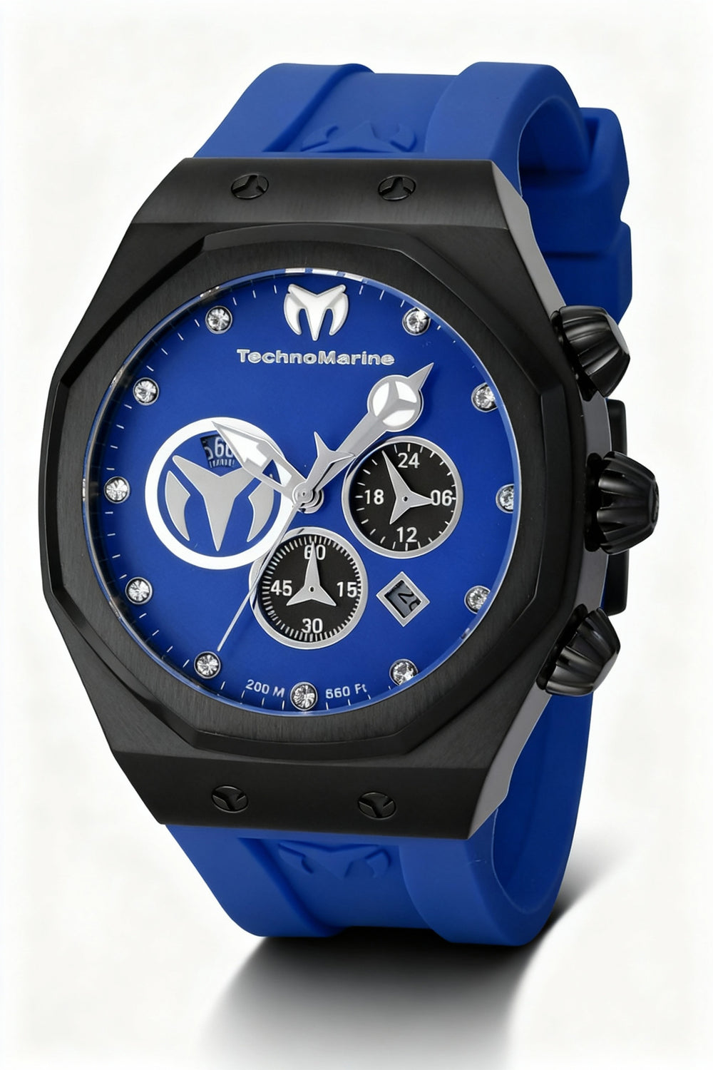 Technomarine Reef TM-523001 - Reloj unisex de cuarzo con cronómetro, caja de acero inoxidable y correa de silicona de 45 mm.