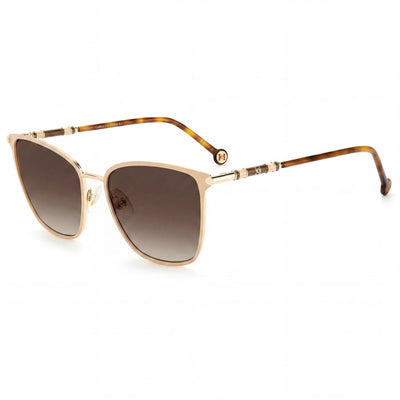 Gafas de sol Carolina Herrera Ch 0030/S para mujer, de acero inoxidable, color dorado y nude, 56 mm, policarbonato con protección UV