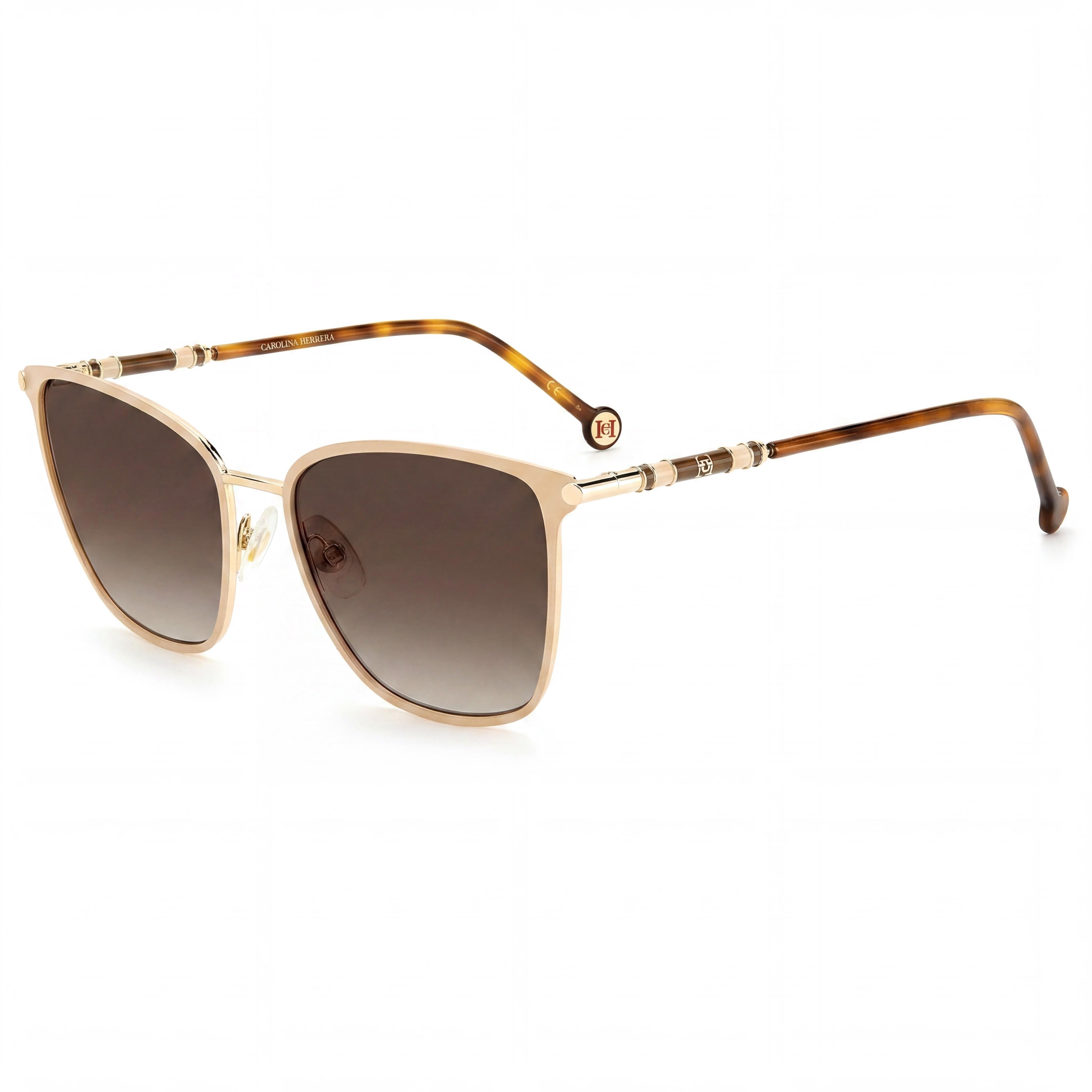Gafas de sol Carolina Herrera Ch 0030/S para mujer, de acero inoxidable, color dorado y nude, 56 mm, policarbonato con protección UV, Photo 1