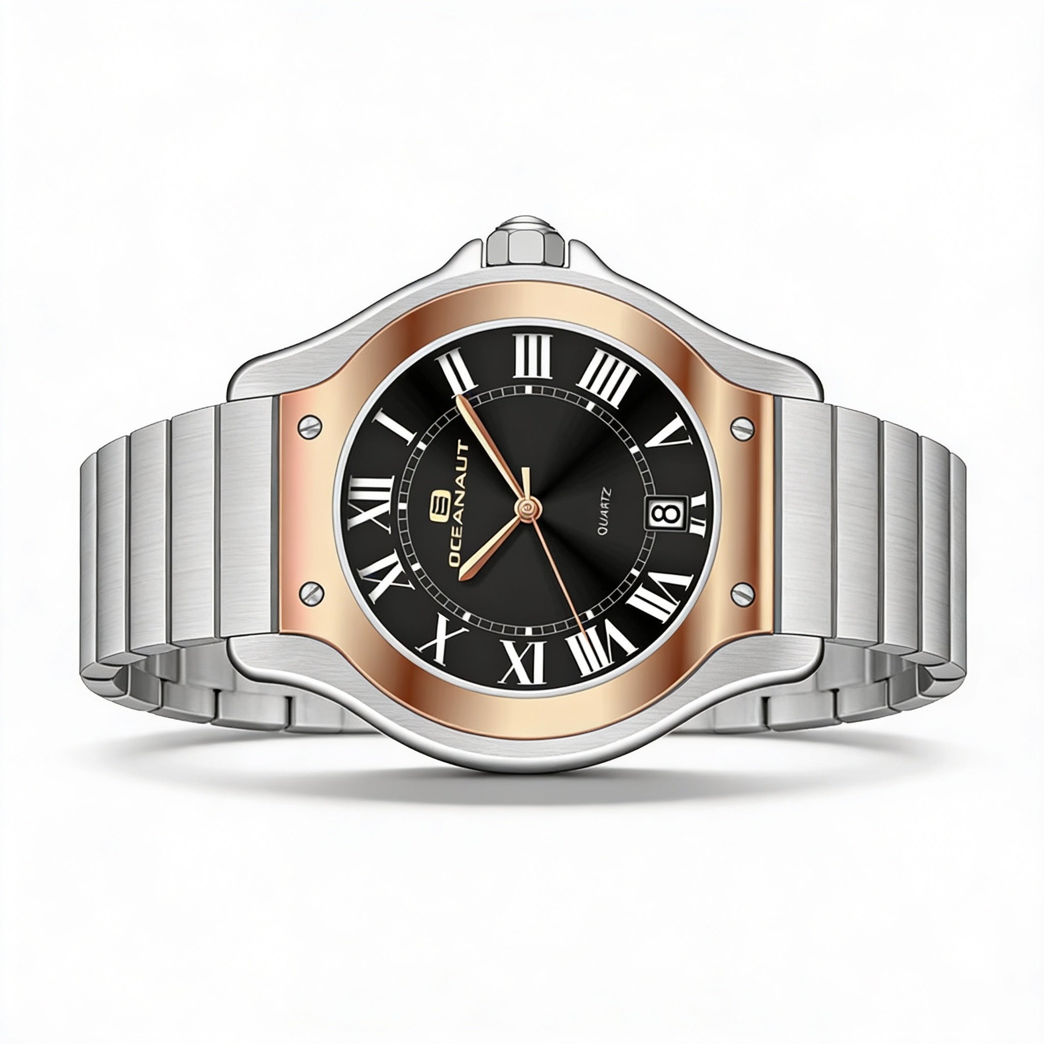 Oceanaut Quartz Movement Women's Black Stainless Steel Water-Resistant Watch with Scratch-Resistant Mineral Crystal, Photo 1