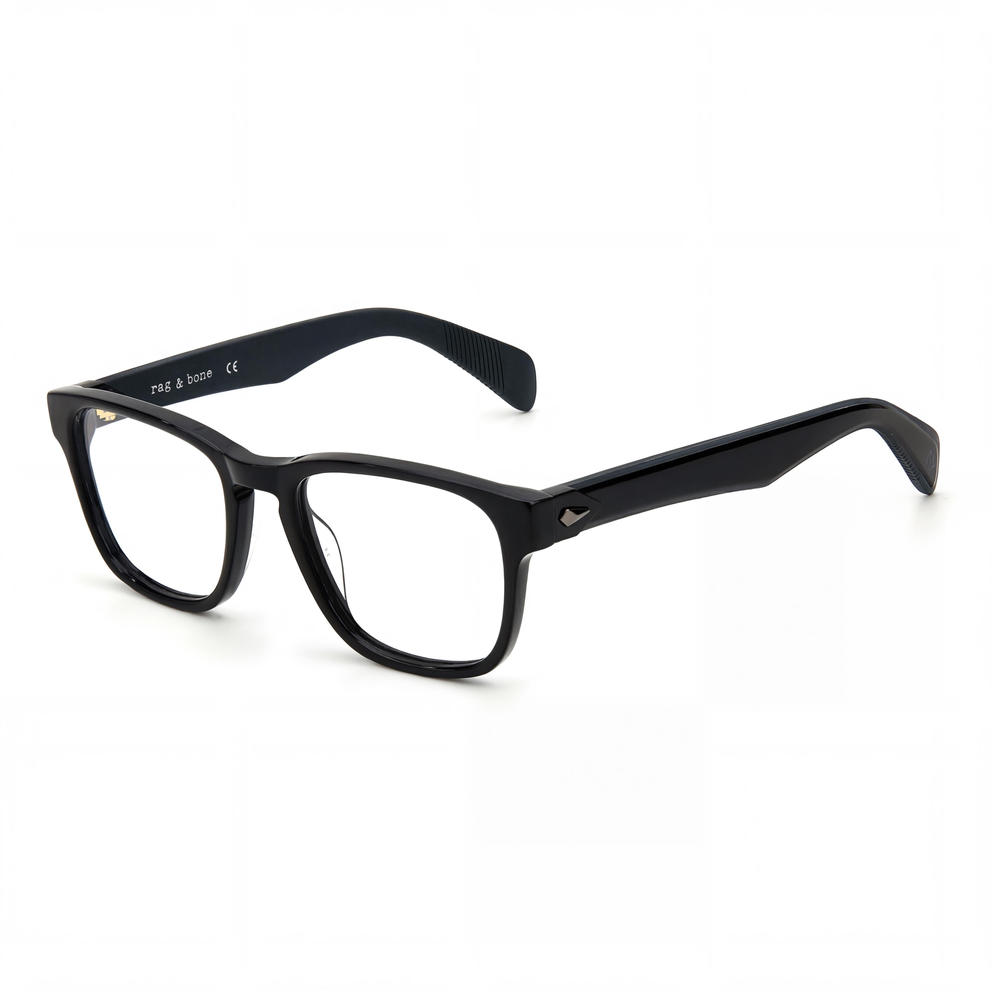 rag & bone Modern RNB7032/G Unisex Acetate Square Light Adaptive Full Rim Black Eyeglasses 54-20-145, Photo 1