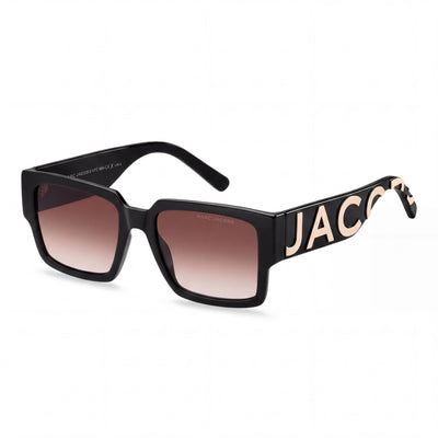 Gafas de sol clásicas Marc Jacobs 739/S para mujer, negras, blancas y marrones degradadas, con protección UV 400, no polarizadas, 54 mm