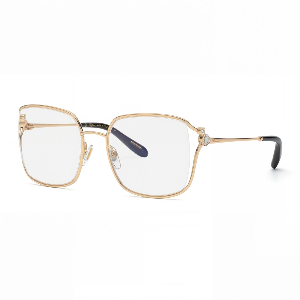 Chopard VCHG29S Women's Casual Style Metal Frame Sunglasses, Oro Rose' Lucido Totale Polycarbonate Lenses, 53mm, Photo 1