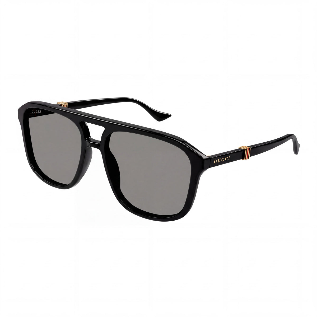 Gafas de sol unisex Gucci GG1494S-001 con montura de plástico gris negro y lentes grises no polarizadas de 57 mm, Photo 1