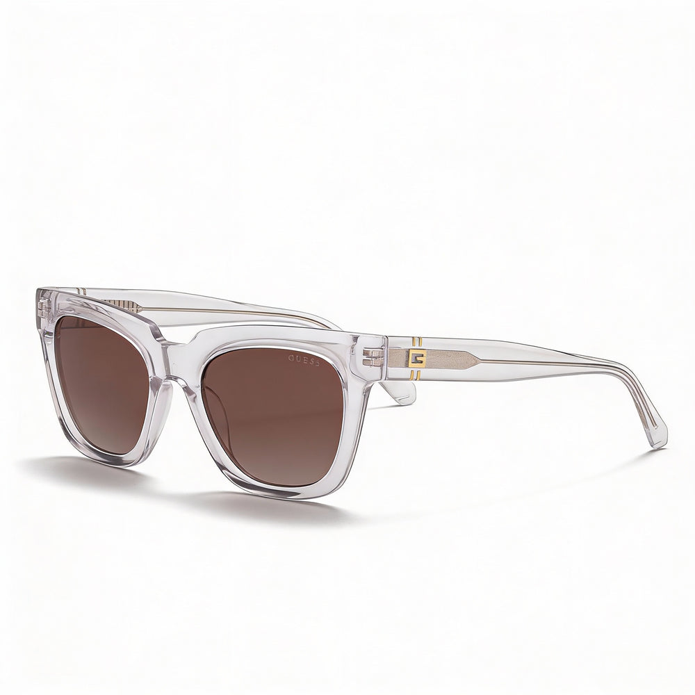 GUESS Gu00206 Unisex Injected Crystal Frame with Gradient Brown Polycarbonate Non-Polarized UV Protection Lenses 53mm