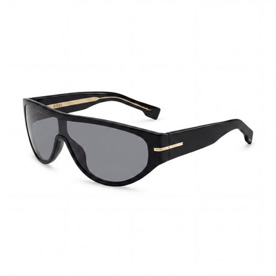 Hugo Boss Boss 1623/S Men’s Casual Sunglasses Black Ecological Oil Frame Grey Polycarbonate Lenses UV Protection 99-1-135
