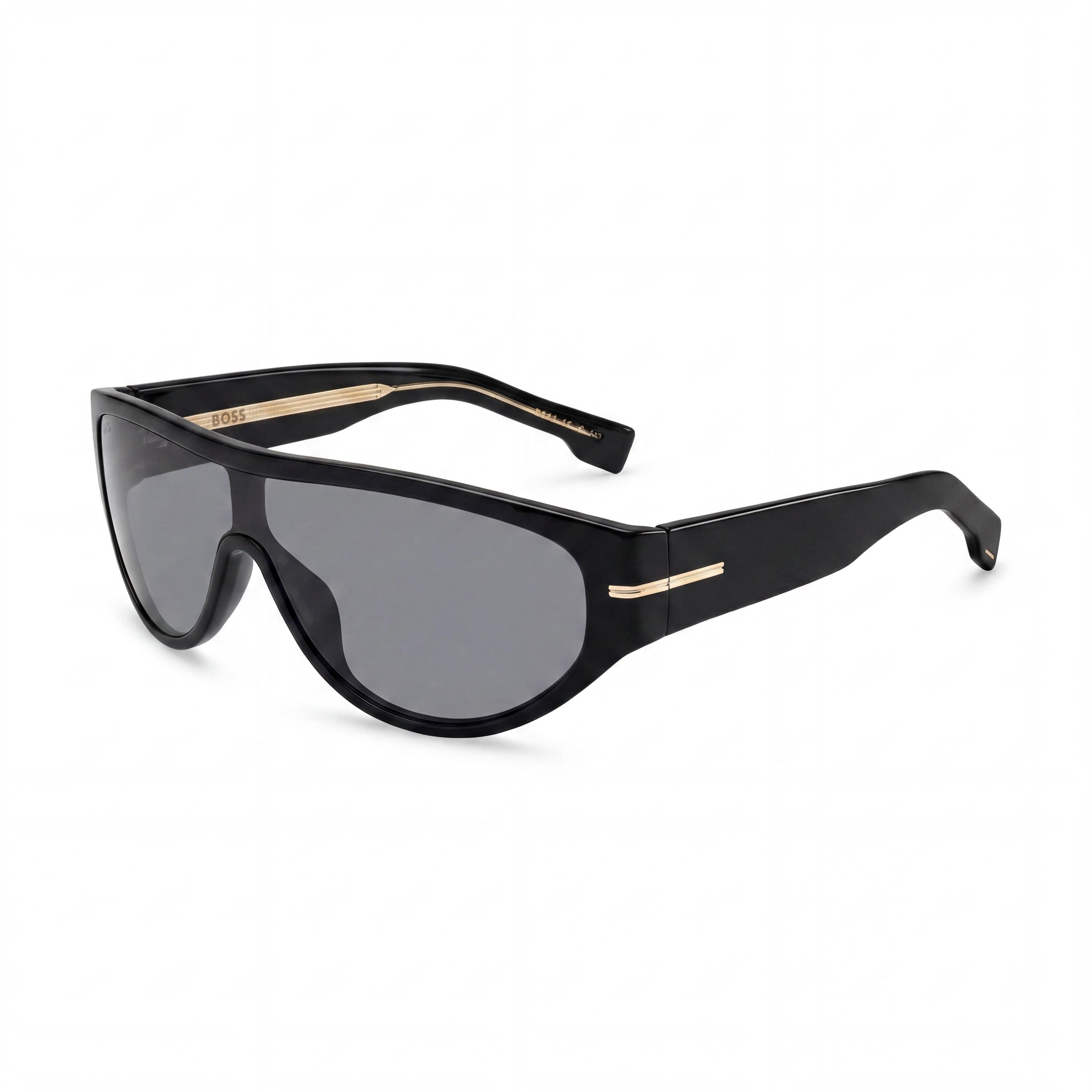 Hugo Boss Boss 1623/S Men’s Casual Sunglasses Black Ecological Oil Frame Grey Polycarbonate Lenses UV Protection 99-1-135, Photo 1