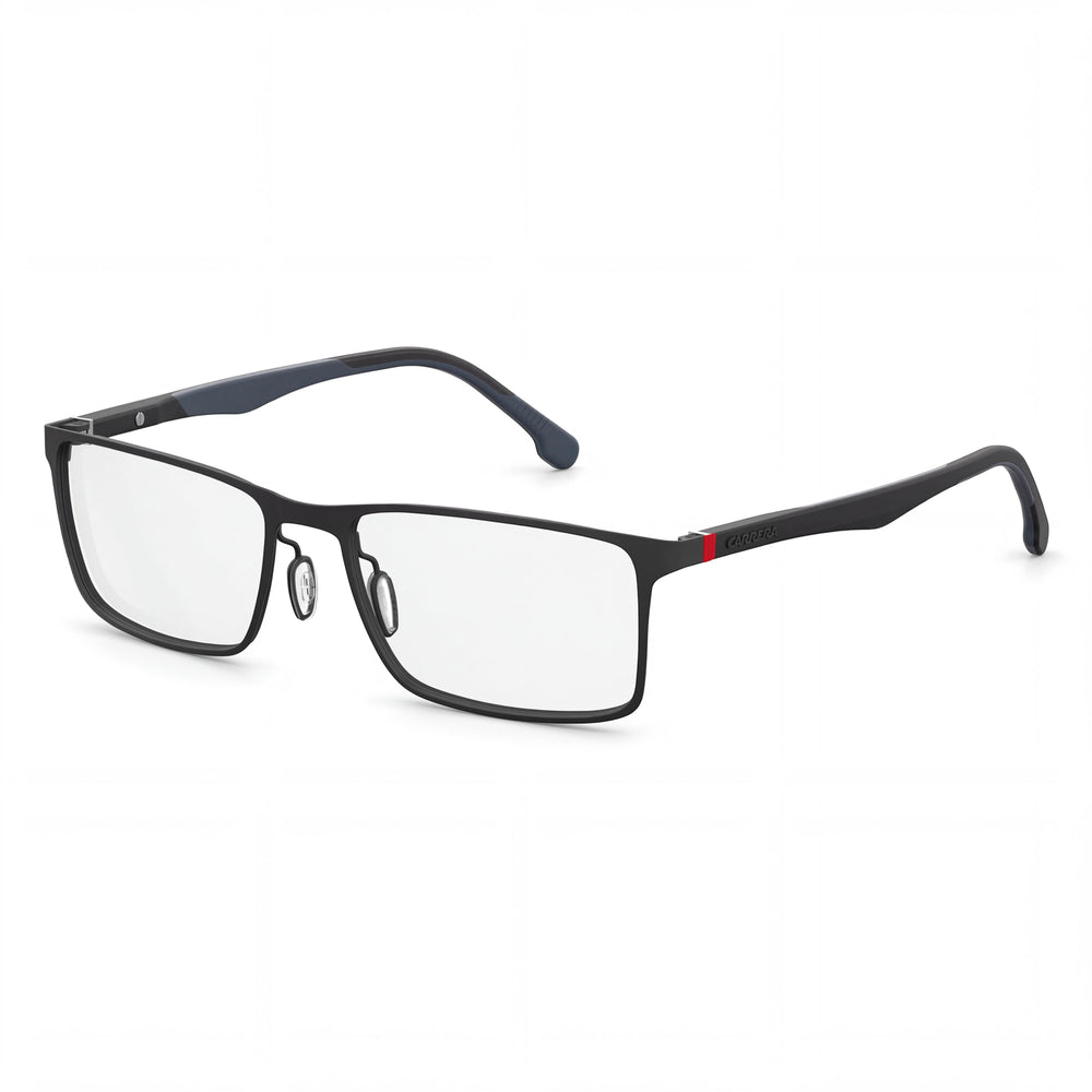 Carrera 8827/V Unisex Matt Black Alloy Steel Frame Polycarbonate Lens Rectangular Eyeglasses 55-17-35