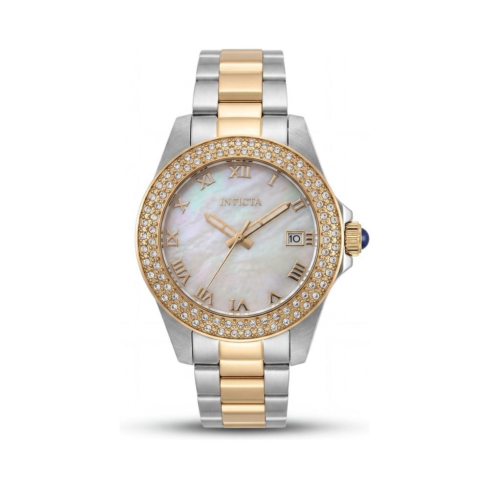 Invicta Angel 36076 Women's 34mm Stainless Steel Bracelet Quartz Watch with Mother of Pearl Dial