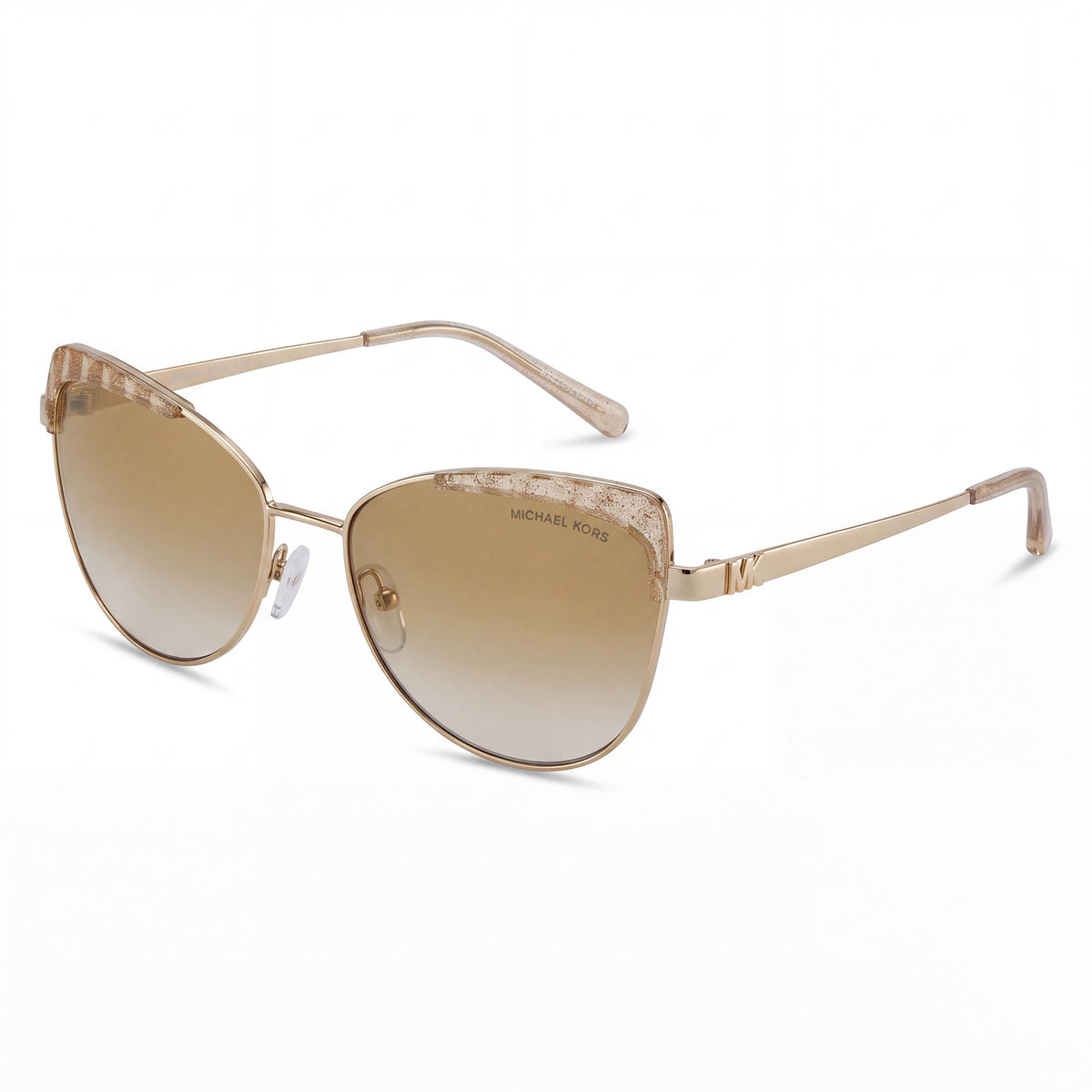 Michael Kors MK1084 Women's Cat Eye Sunglasses, Gold Gradient Metal Frame, Gold Gradient Mirrored UV Protected Lenses, 56mm, Photo 1