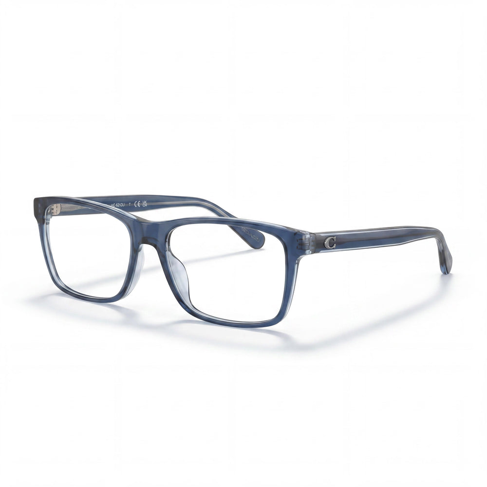Coach Hc6213u Universal Fit Men's Plastic Rectangular Eyeglass Frames Dark Blue/Light Blue 57mm