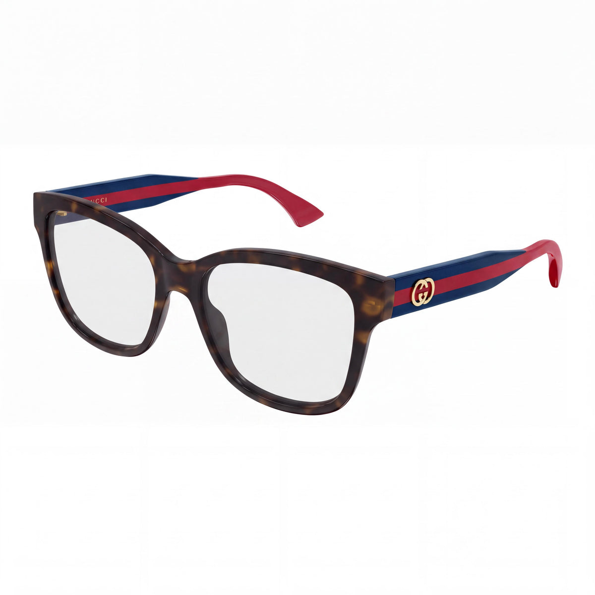Gafas Gucci GG0038ONN-003 Unisex Clásicas de Acetato Havana, Transparentes, Policarbonato Azul, Sin Graduación, 54mm, Photo 1