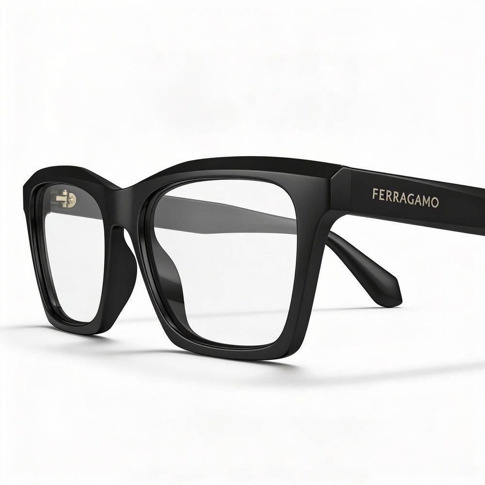 Ferragamo Sf2986 Men's Black Acetate Eyewear 53mm