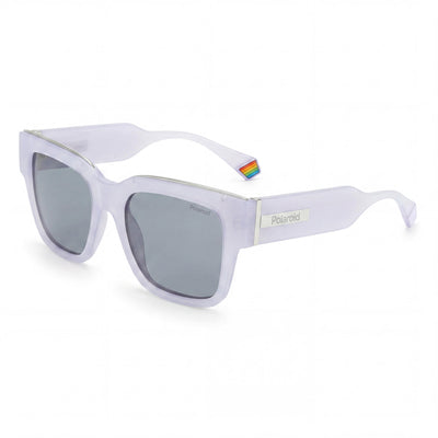Polaroid Casual Unisex Lilac Polycarbonate Frame Sunglasses with Grey Non-Polarized Lenses 52-18-140