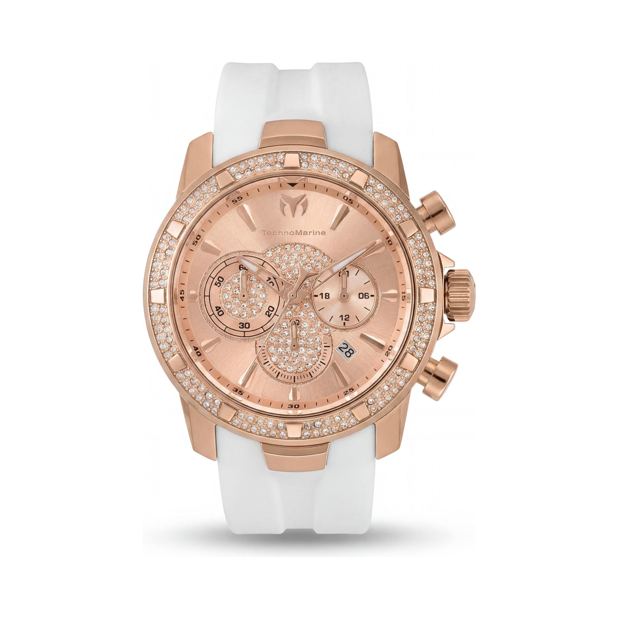 Technomarine UF6 TM-621013 Men's Chronograph Quartz Watch 45mm Rose-gold Stainless Steel Silicone Strap, Photo 1