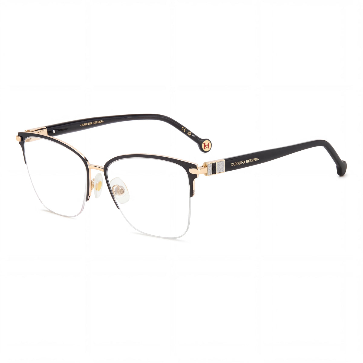 Carolina Herrera HER 0193 Women's Classic Stainless Steel Gold Black Non-Polarised Sunglasses 56mm, Photo 1