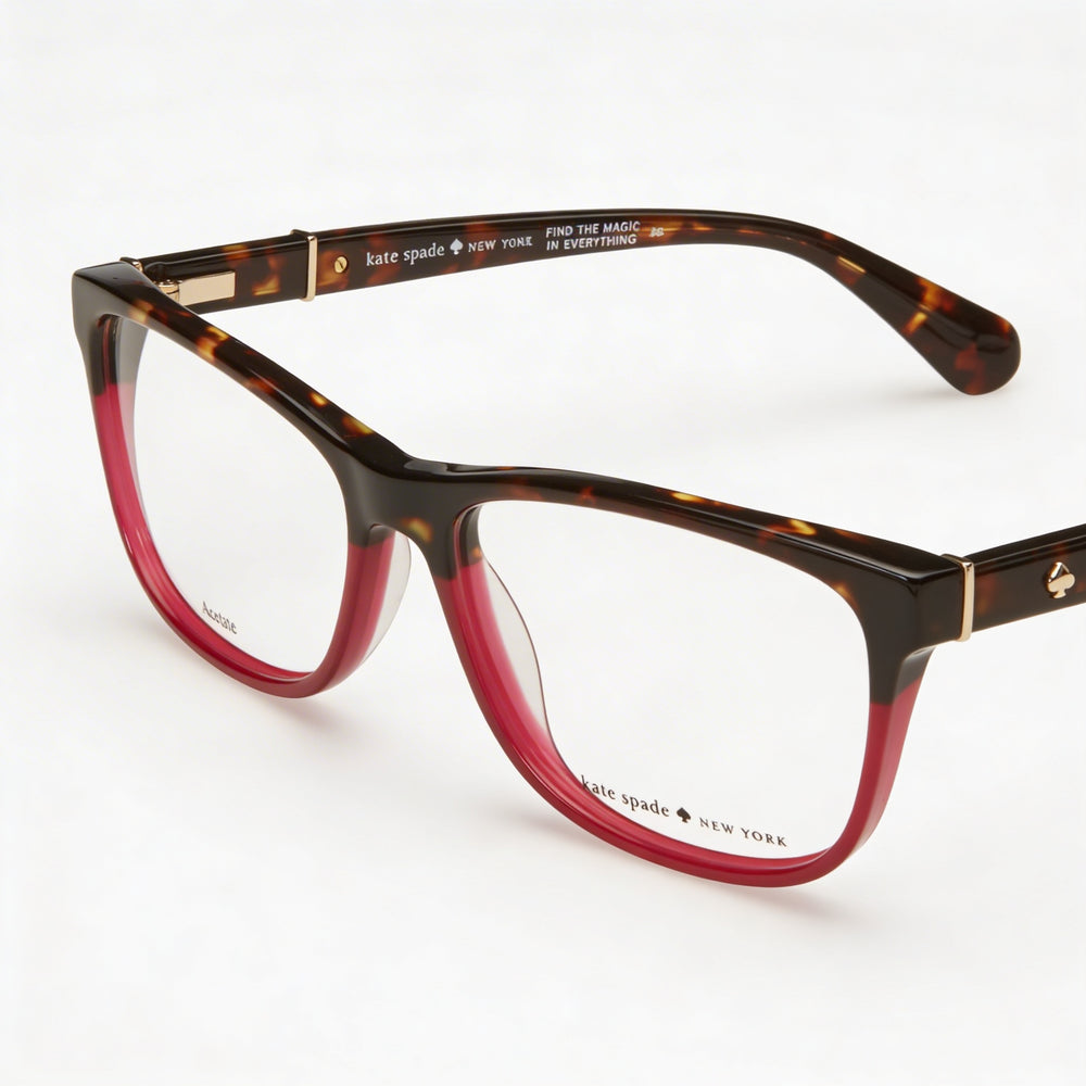 Gafas de sol Kate Spade New York Myrna para mujer, de plástico, con montura completa y rectangulares, color burdeos Habana, talla 53-15-140