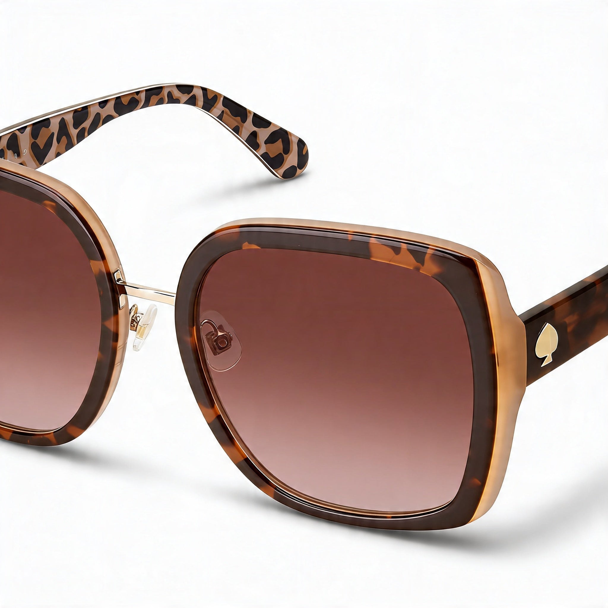 Gafas de sol de plástico marrón habana clásico de 56 mm con protección UV para mujer kate spade new york, Photo 2
