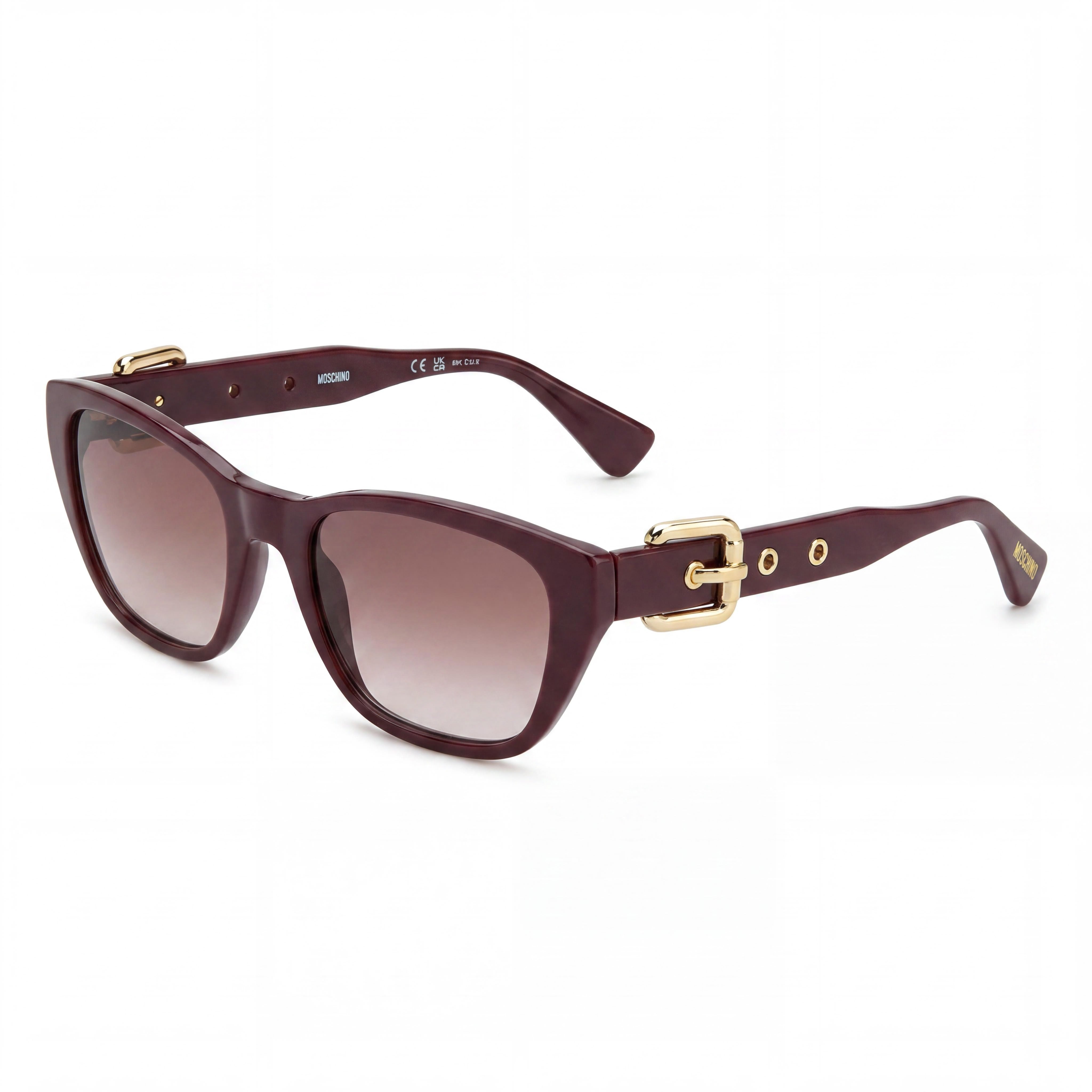 Moschino Women's Casual Cat Eye UV Protection Sunglasses, Burgundy Brown Gradient Frame, 55mm, Photo 1