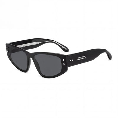Isabel Marant Casual Women's Sunglasses, Black Acetate Frame, Grey Polycarbonate Lenses, Size 57mm