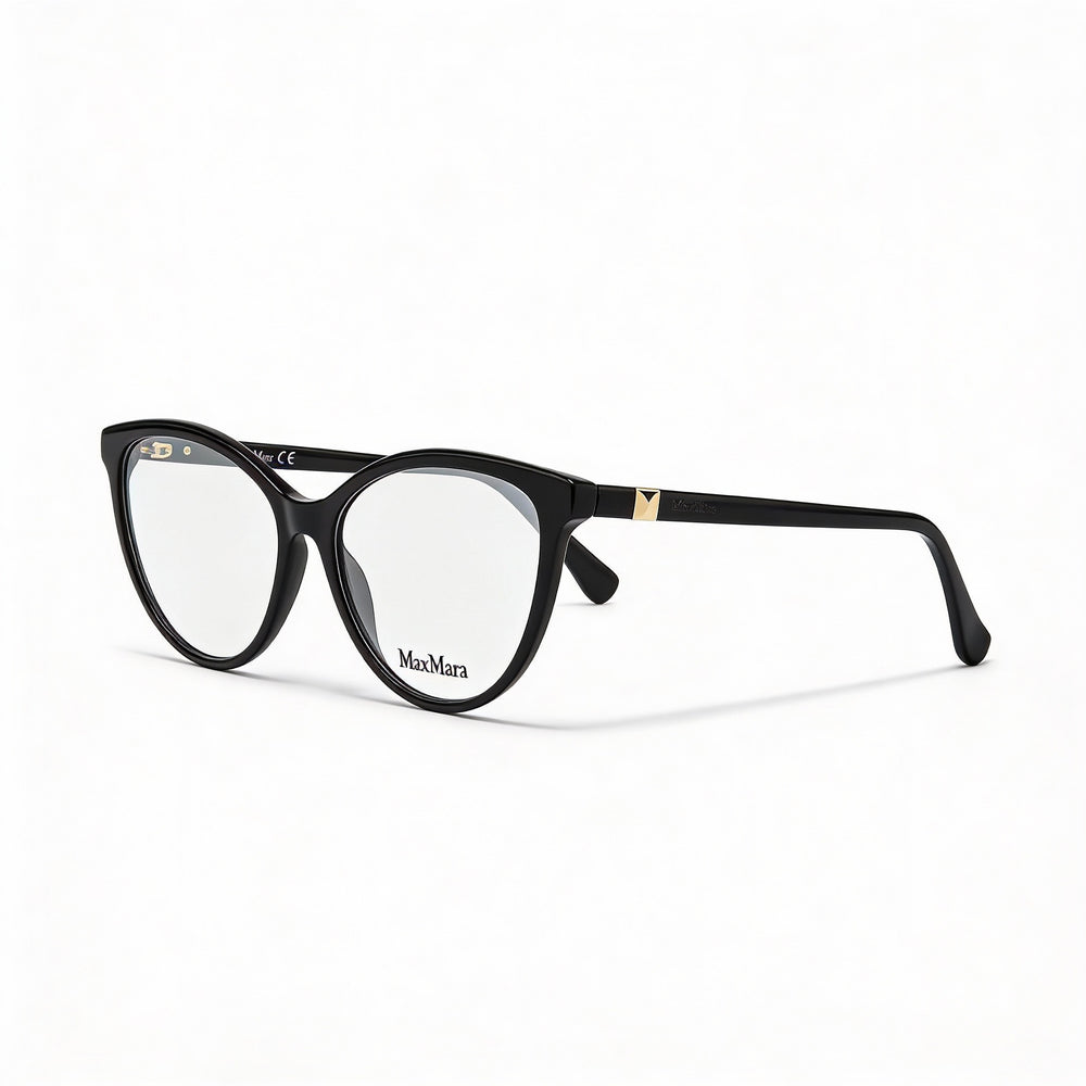 MaxMara Casual MM5024 Women's Shiny Black Acetate Eyeglasses 54mm Lens, 16mm Bridge, 140mm Temple