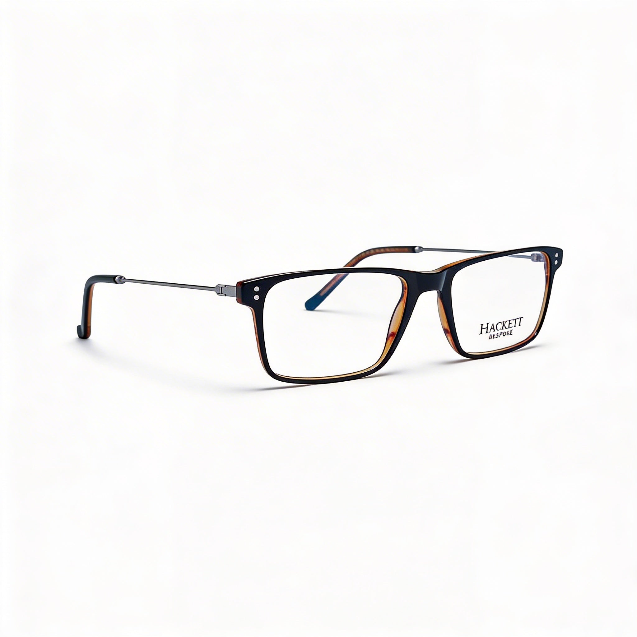 Hackett London Casual Men's Plastic Black Tortoise Eyewear with Clear Lenses 10-9-97mm, Photo 2
