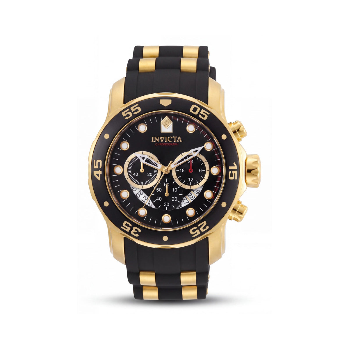 Invicta Men's Diver Chronograph Luminous Gold-Plated Stainless Steel 48mm Watch, Black Dial, Photo 1