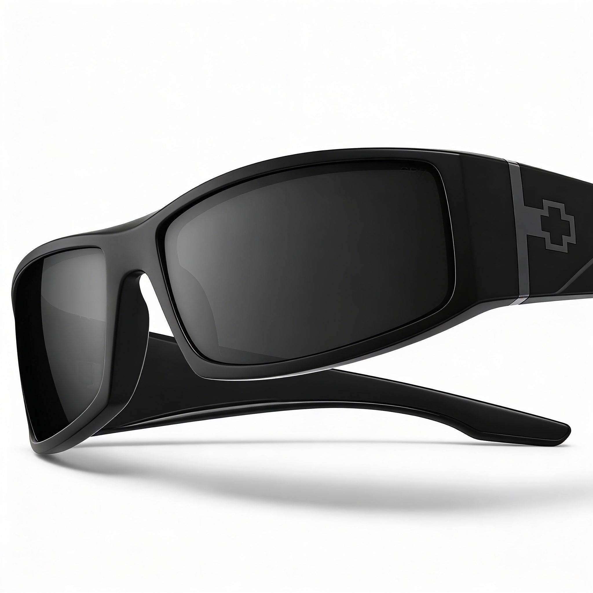 Spy Cooper XL Rectangular Wrap Unisex X-Large Soft Matte Black Plastic Sunglasses, Black Mirror Polarized UV Lenses, Photo 2