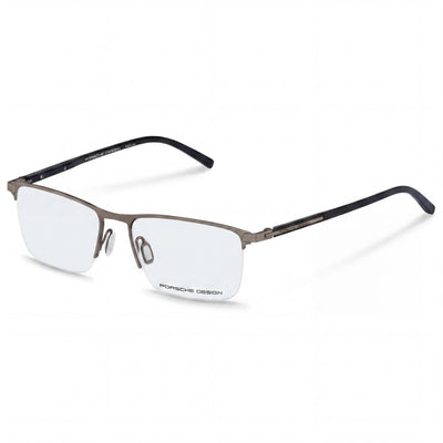 Porsche Design Modern P8371 Men's Brown Metal Semi Rim Rectangle UV Protected Eyeglasses Size 56-17-145mm
