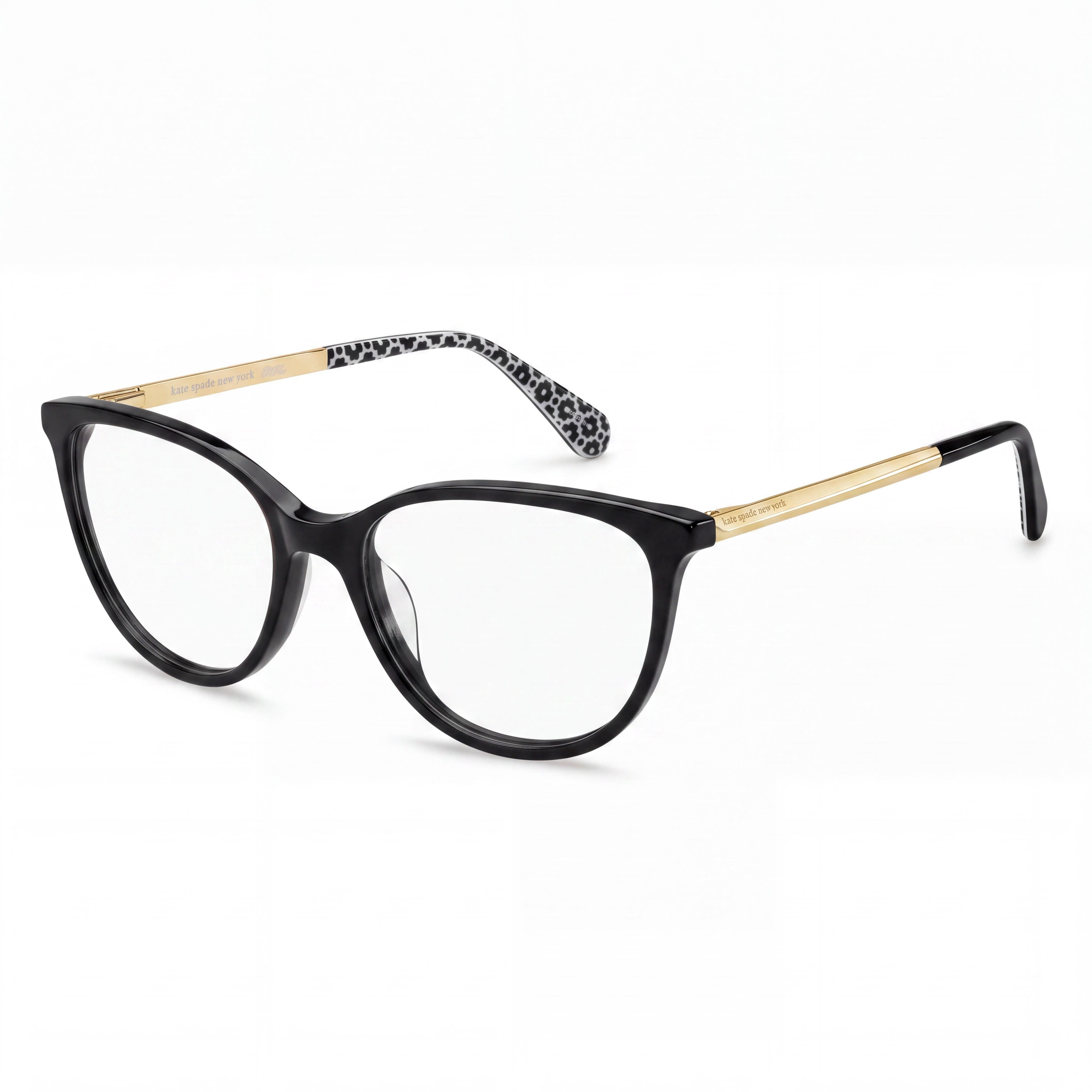 kate spade new york 103511 Kimberlee Women's Square Full Rim Black Gold Plastic Flex Hinge Optical Eyeglasses 52mm, Photo 1