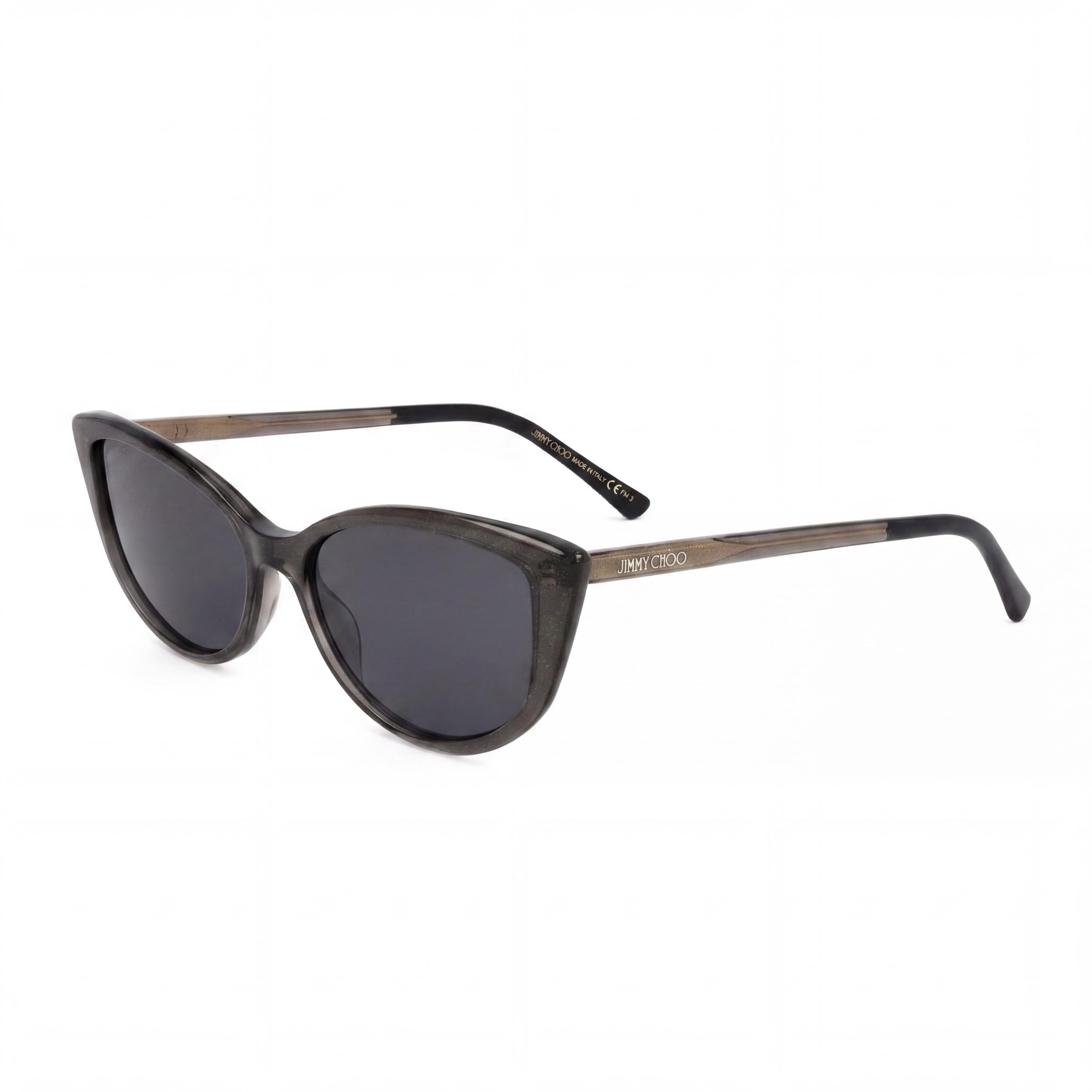 JIMMY CHOO Cat Eye Women's Sunglasses, Glitter Grey Plastic Frame, Glitter Grey Lenses, 100% UV Protection, 56mm, Photo 1