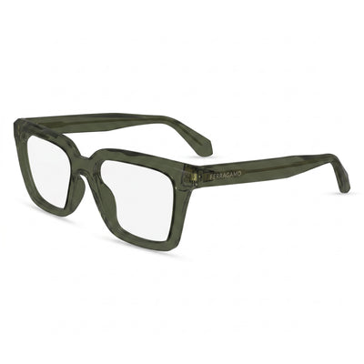 Salvatore Ferragamo Sf2985 Men's Eyewear, Transparent Khaki Acetate Frame, Polycarbonate Lens, 52mm