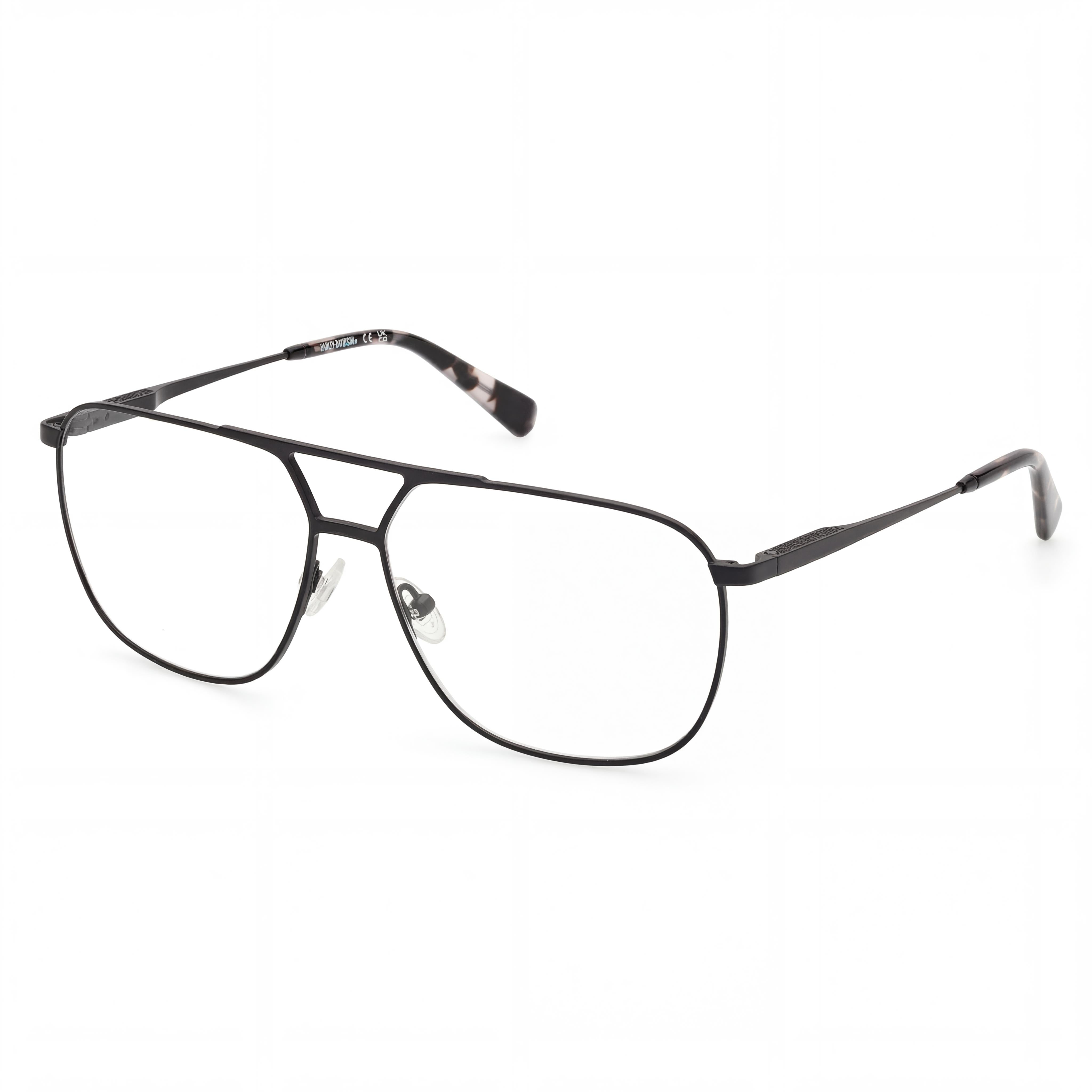 Gafas Harley-Davidson Hd50104 unisex de titanio, negro mate, verde claro, habana, tamaño 60-14-145, Photo 1