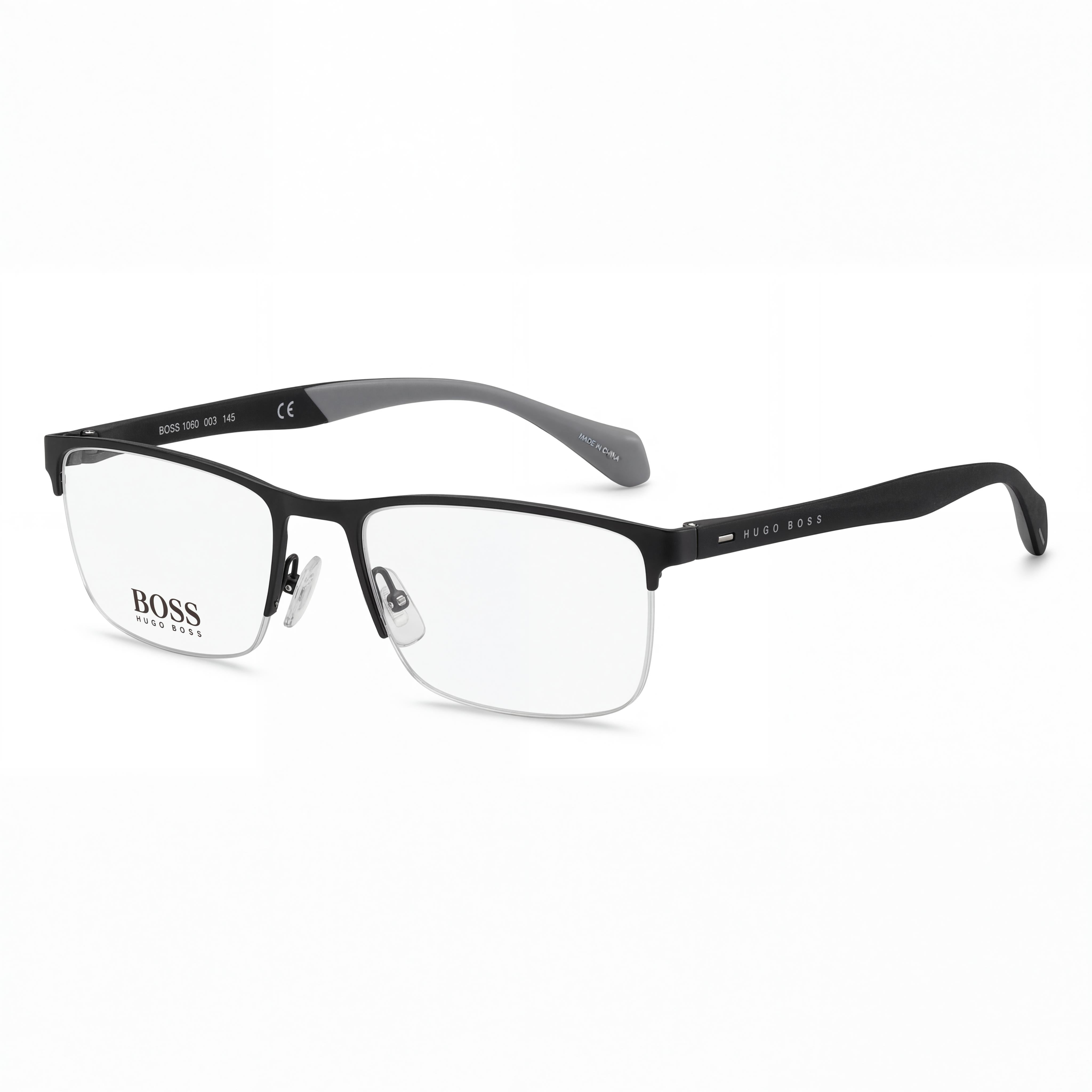 Gafas de hombre Hugo Boss 1080 negras mate cuadradas semial aire metal y poliamida 56 mm, Photo 1