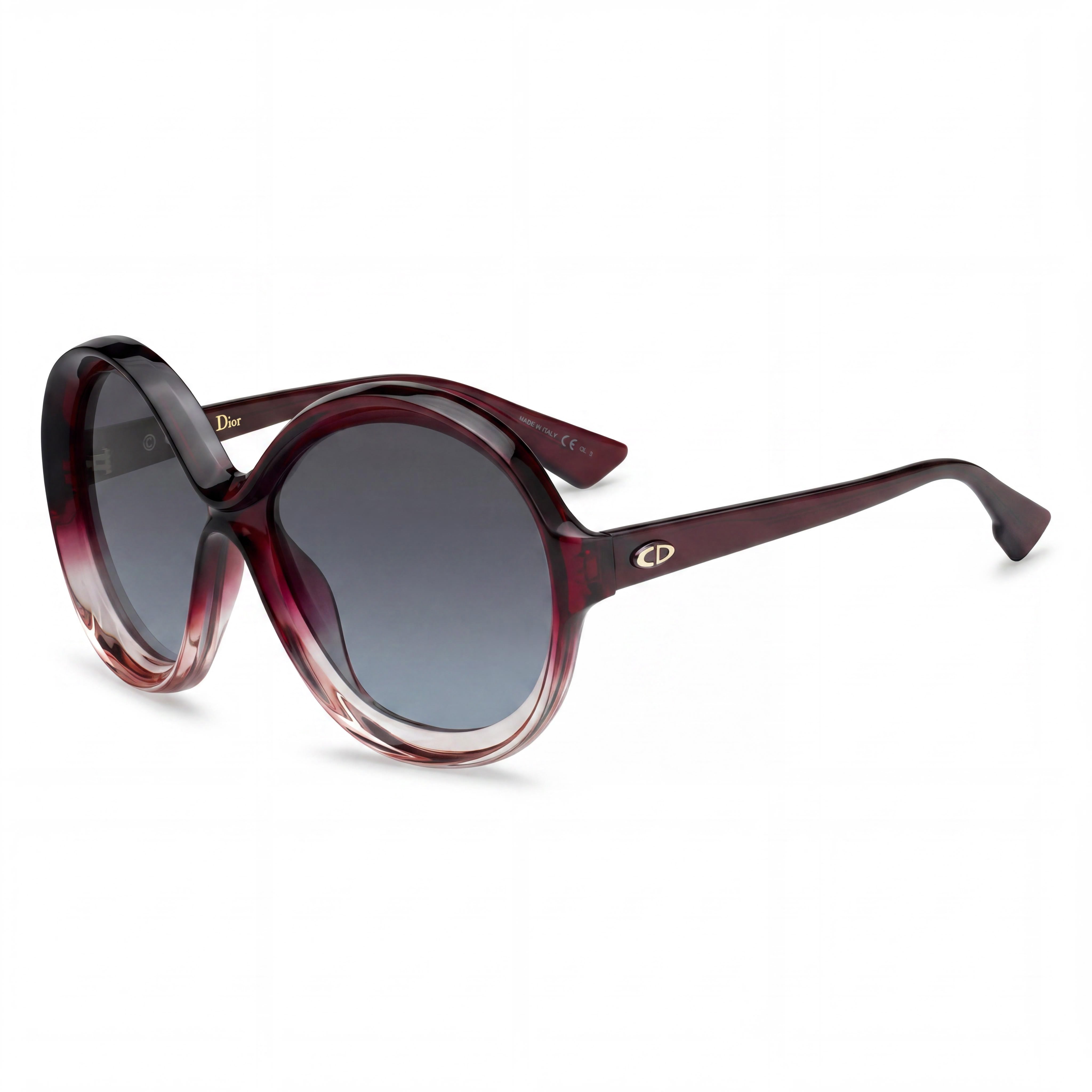 Dior Diorbianca Women's Oversized Burgundy Pink Plastic Anti-Reflective 100% UV Protection Sunglasses 58mm, Photo 1