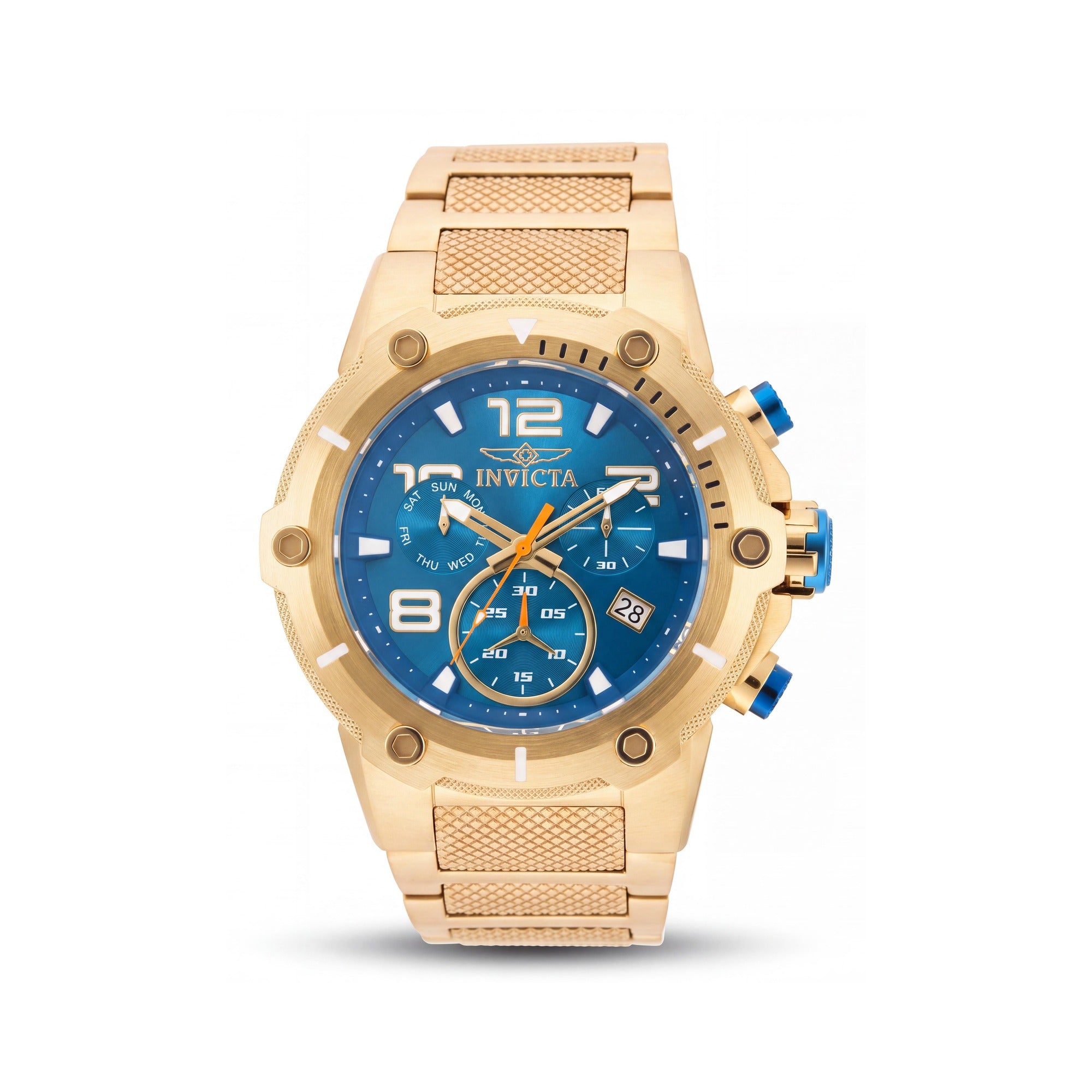 Invicta Speedway 19532 Unisex Chronograph Watch, Gold Ion-Plated Stainless Steel, Blue Dial, Quartz, 51mm, Photo 1