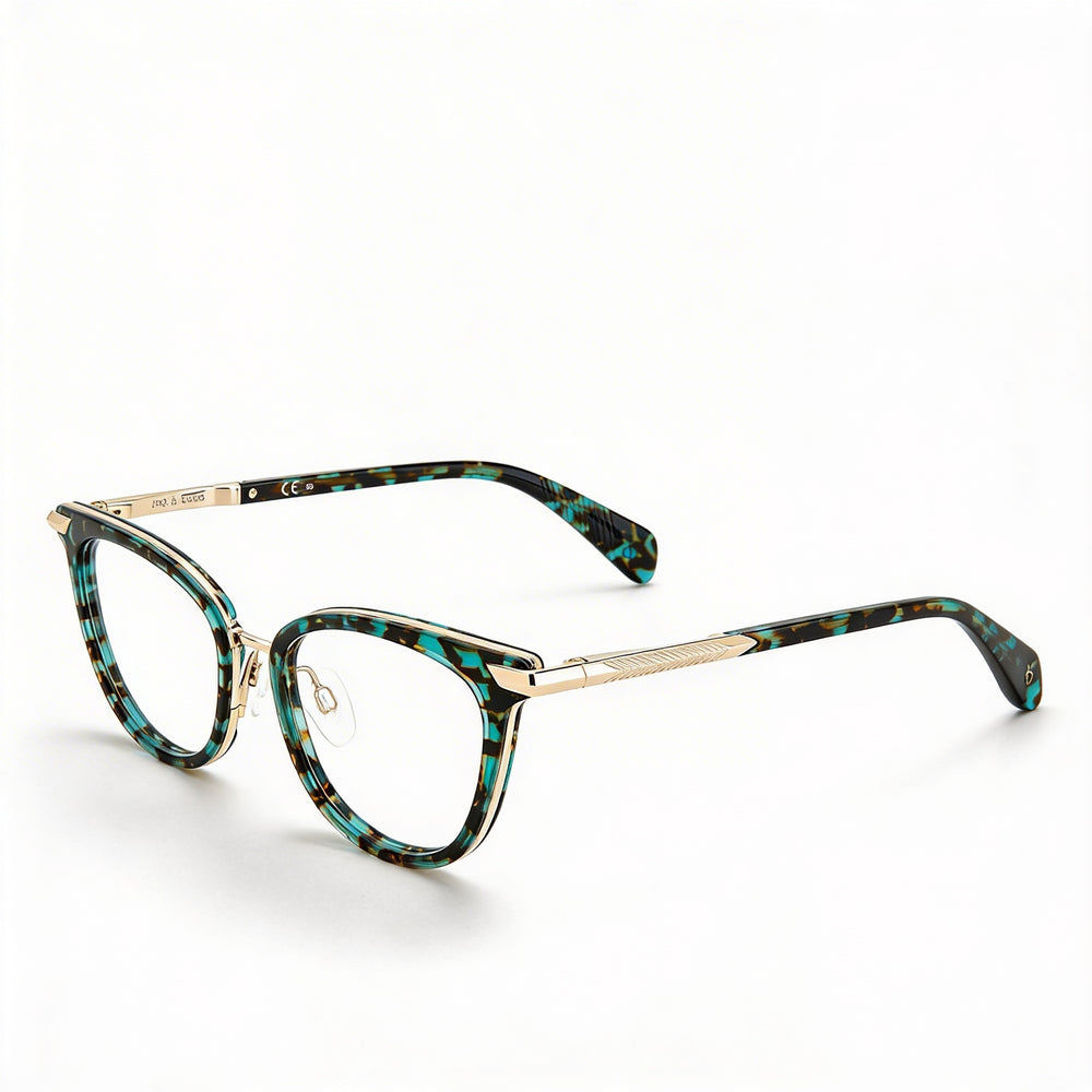 Gafas de sol Rag & Bone Modern para mujer, color verde Havana, con montura de metal, policarbonato no polarizado, 51 mm