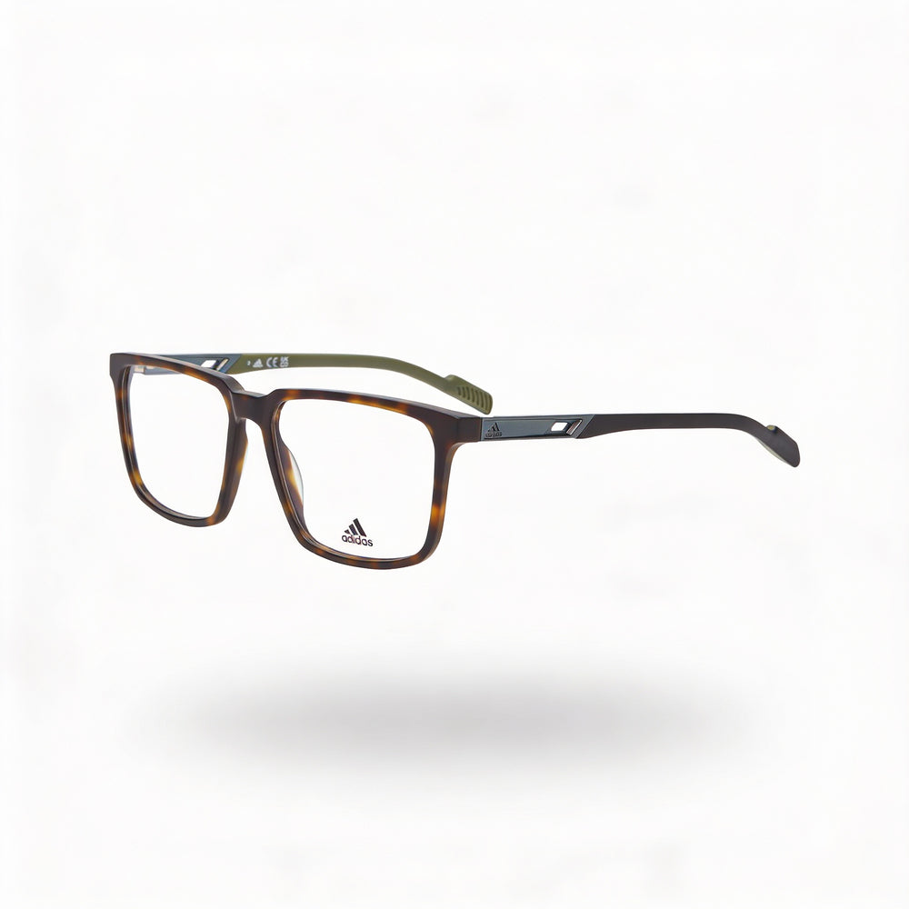 Gafas adidas Modern para hombre, montura de plástico color Havana oscuro con lentes transparentes, talla 53-15-145