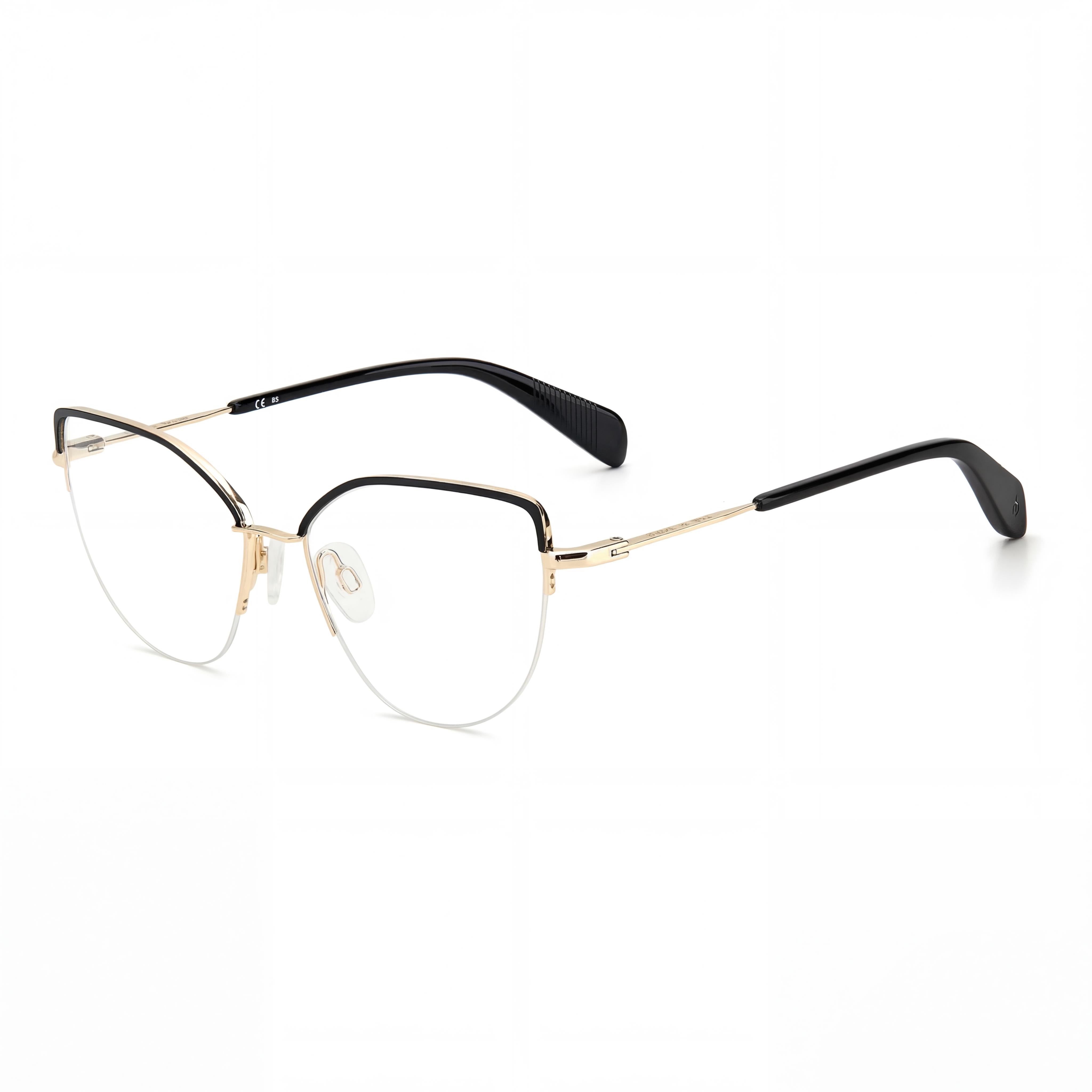 Rag & Bone Modern RNB3042/G Women's Plastic Gold Black Frame Light Adaptive Gold Black Lenses 53mm Eyeglasses, Photo 1