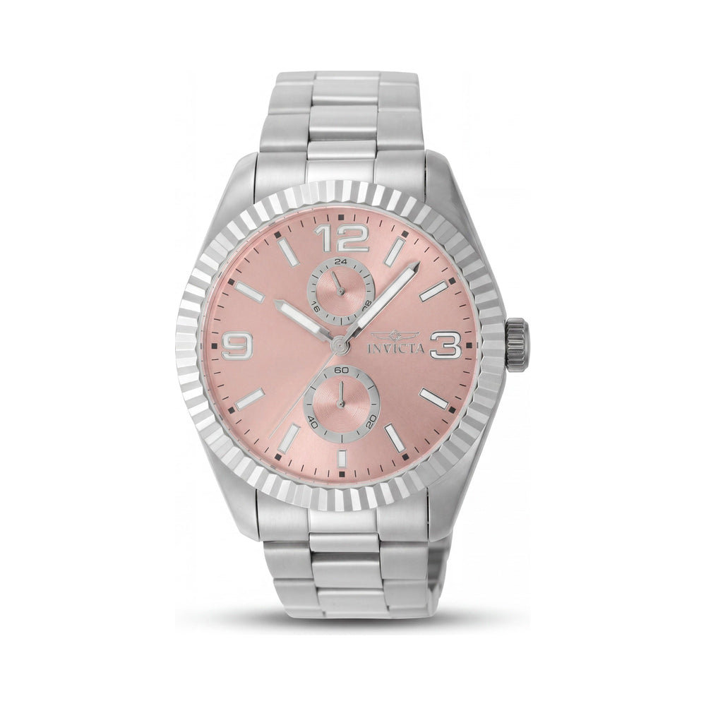 Reloj unisex Invicta Specialty 49524 de cuarzo y acero inoxidable con esfera de oro rosa, 43 mm, resistente al agua hasta 5 ATM.