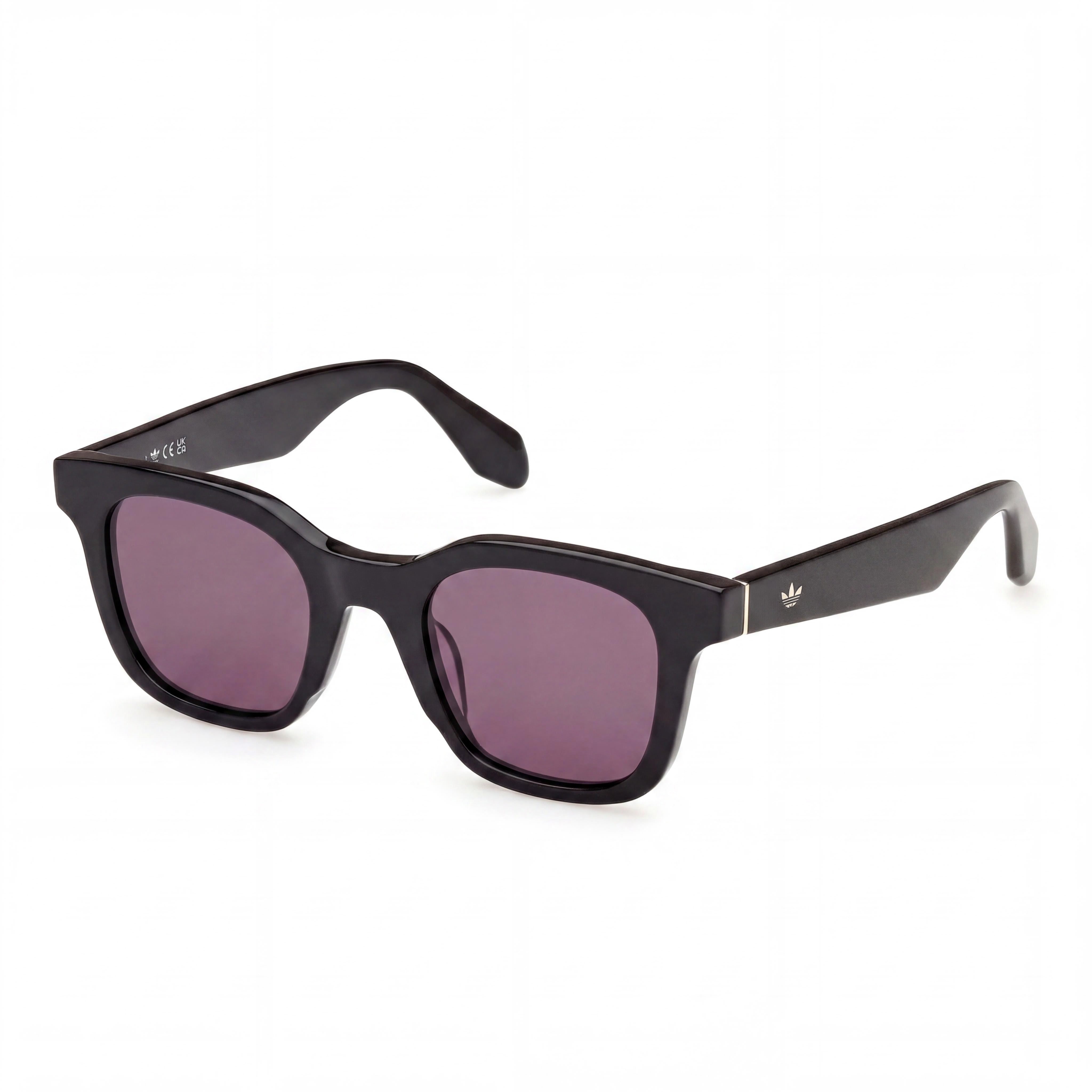Gafas de sol Adidas Originals Modern unisex con montura de acetato en negro brillante con lentes ahumadas, 47 mm, Photo 1