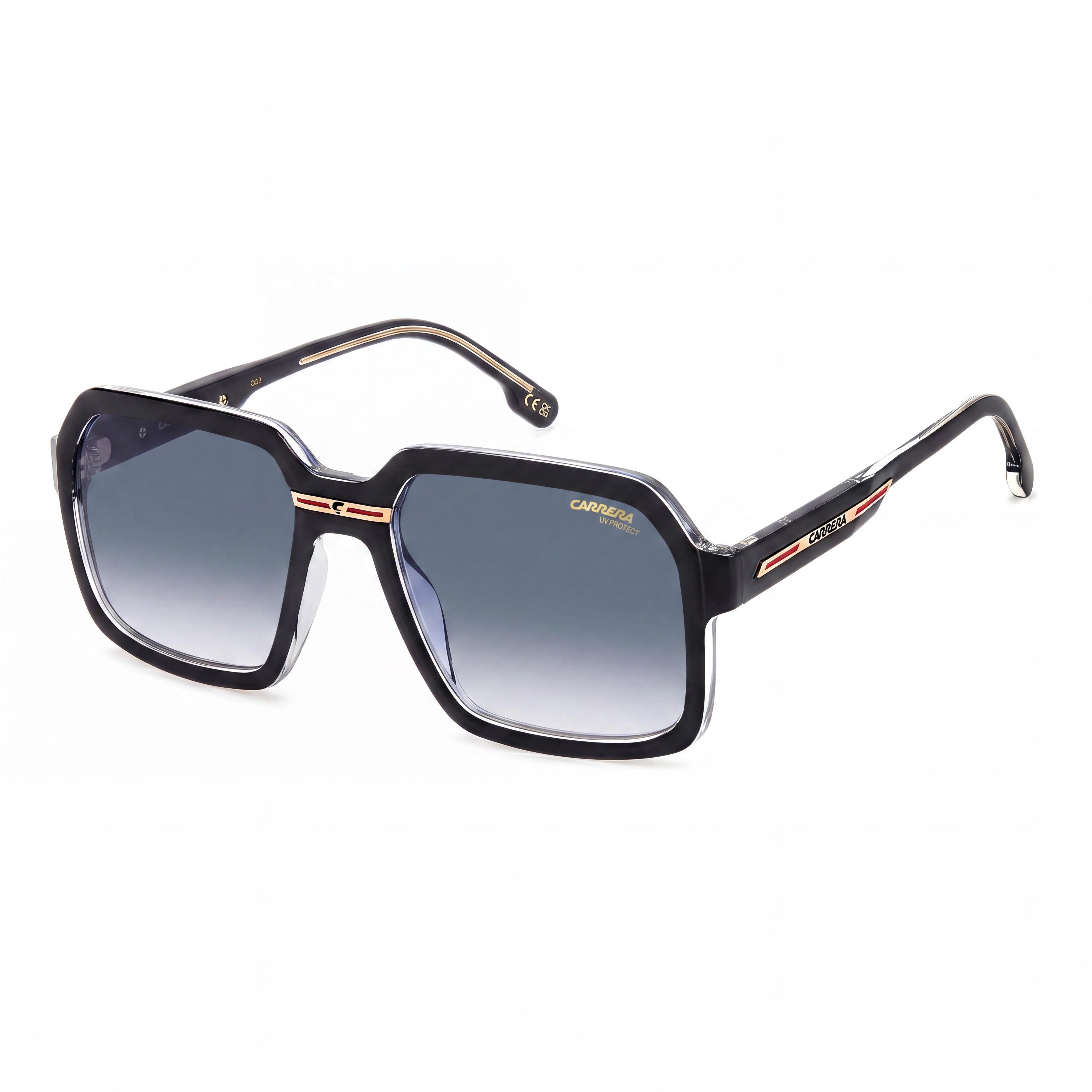 Carrera Women's Victory C 08/S Square Black Crystal Polyamide Dark Blue Shaded 56mm Sunglasses, Photo 1