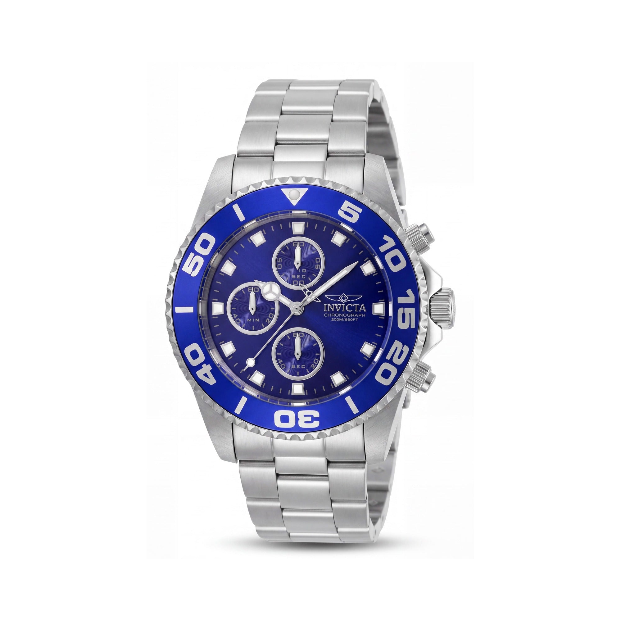 Invicta Pro Diver Connection 28690 Men's Quartz Chronograph Watch, Blue Dial, Silver Stainless Steel, 43mm, Photo 1
